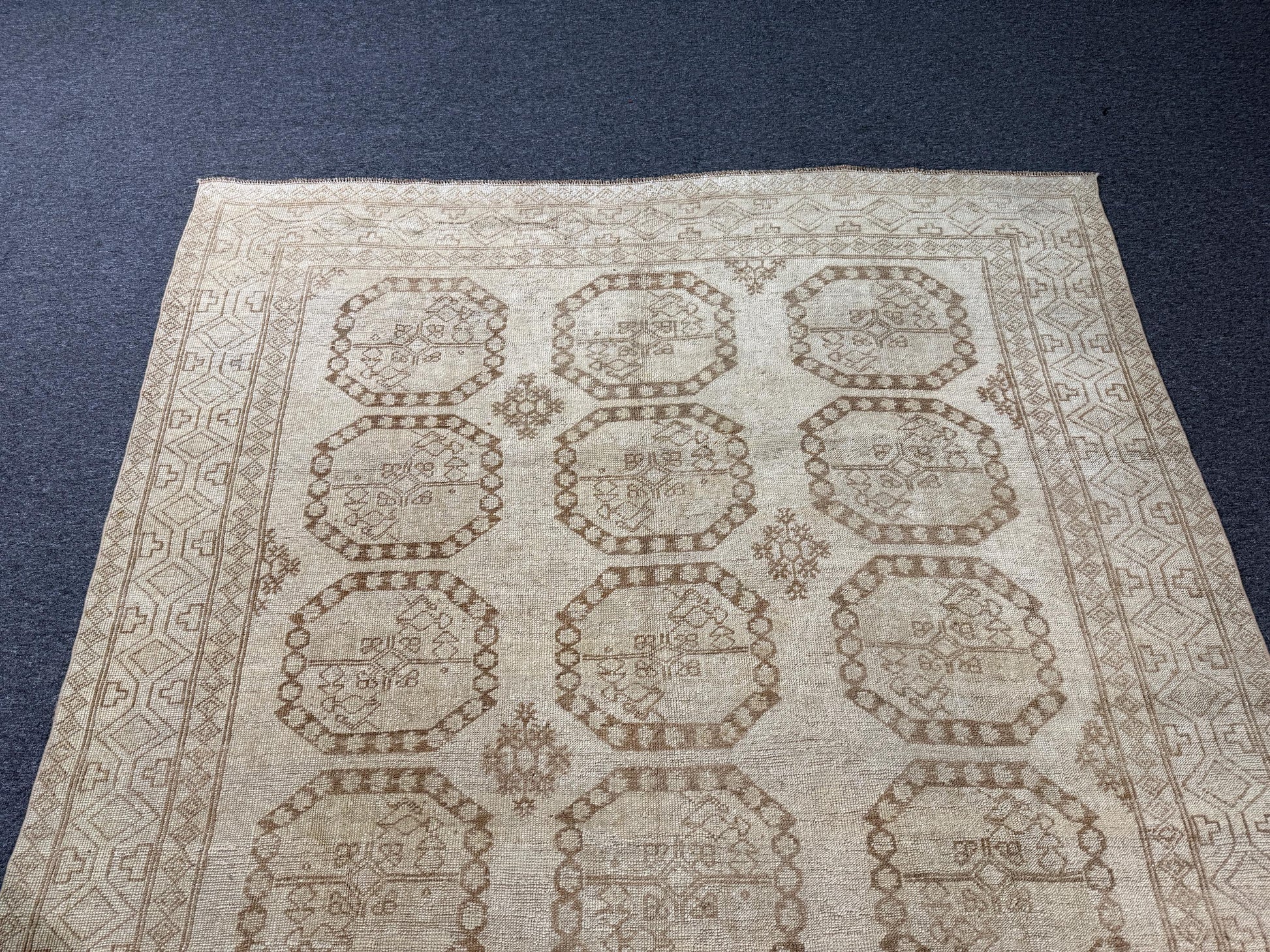 6'7"x9'6" feet Vintage Turkish Anatolian Rug,Beige Rug,881