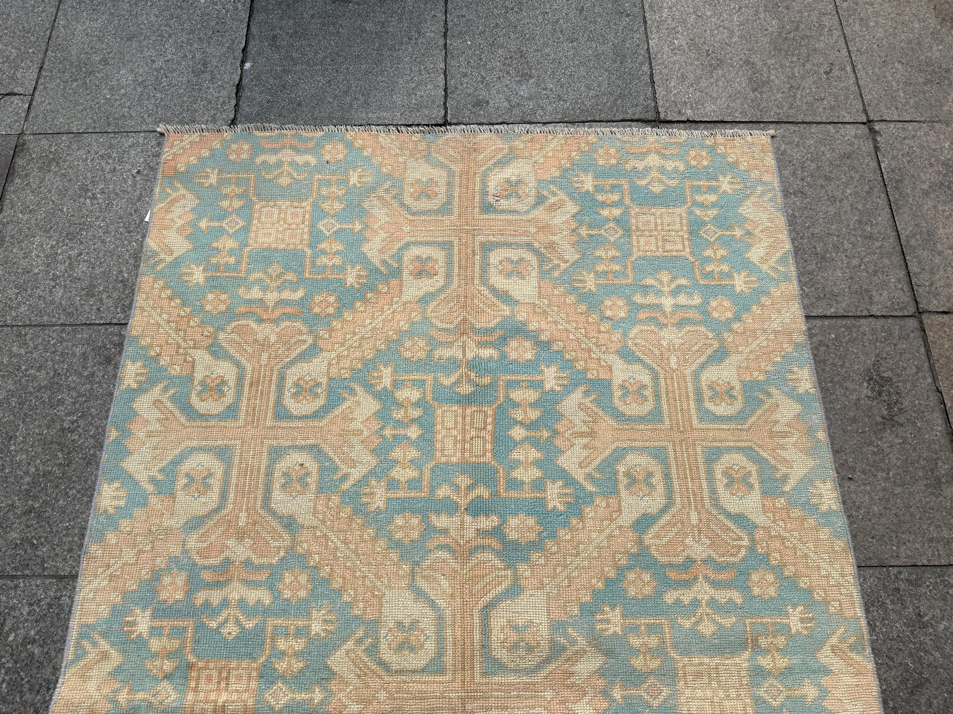 3'9"x6'3" feet  Vintage Turkish Anatolian Rug,Brick Color Rug,529