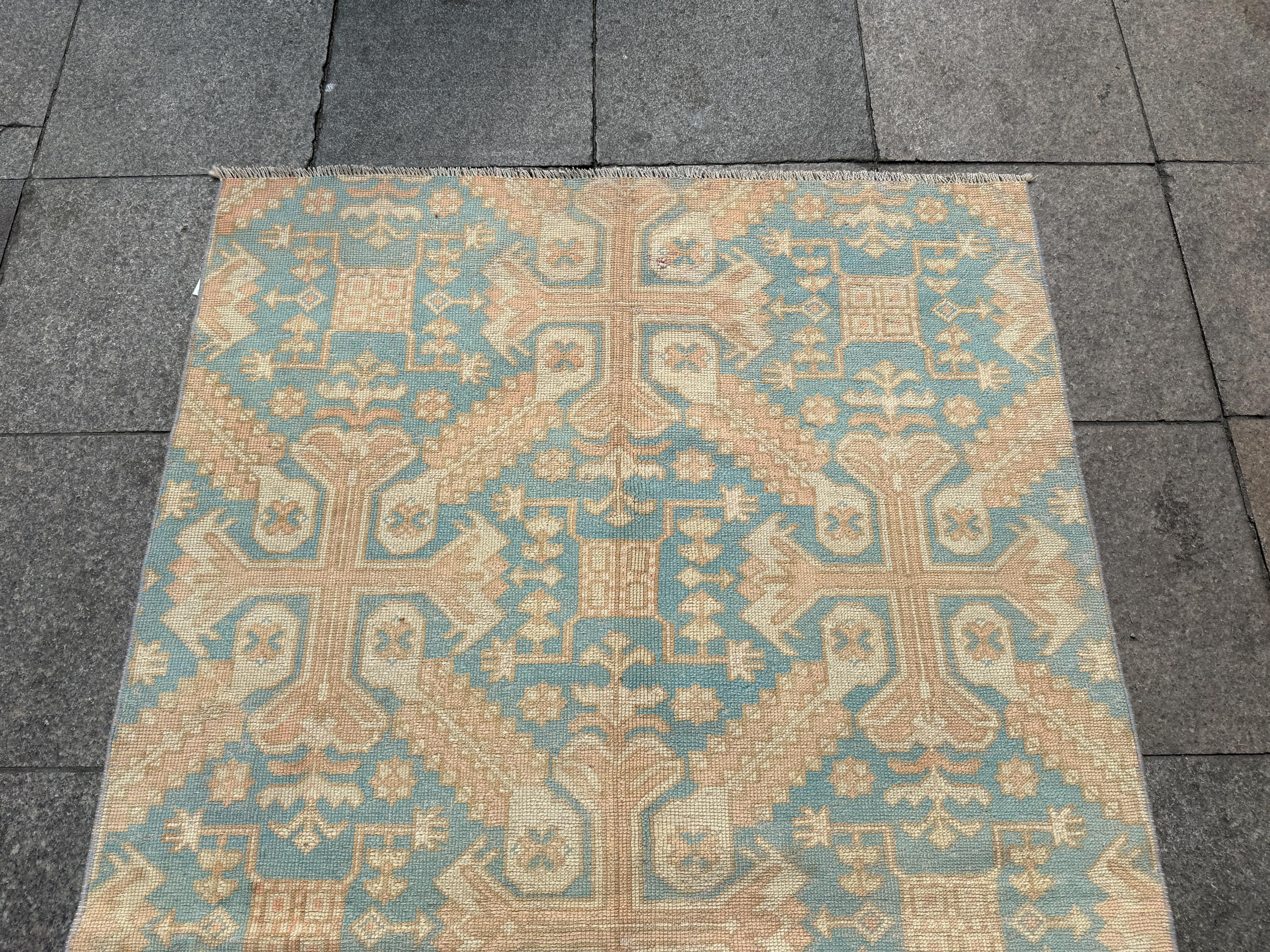 3'9"x6'3" feet  Vintage Turkish Anatolian Rug,Brick Color Rug,529