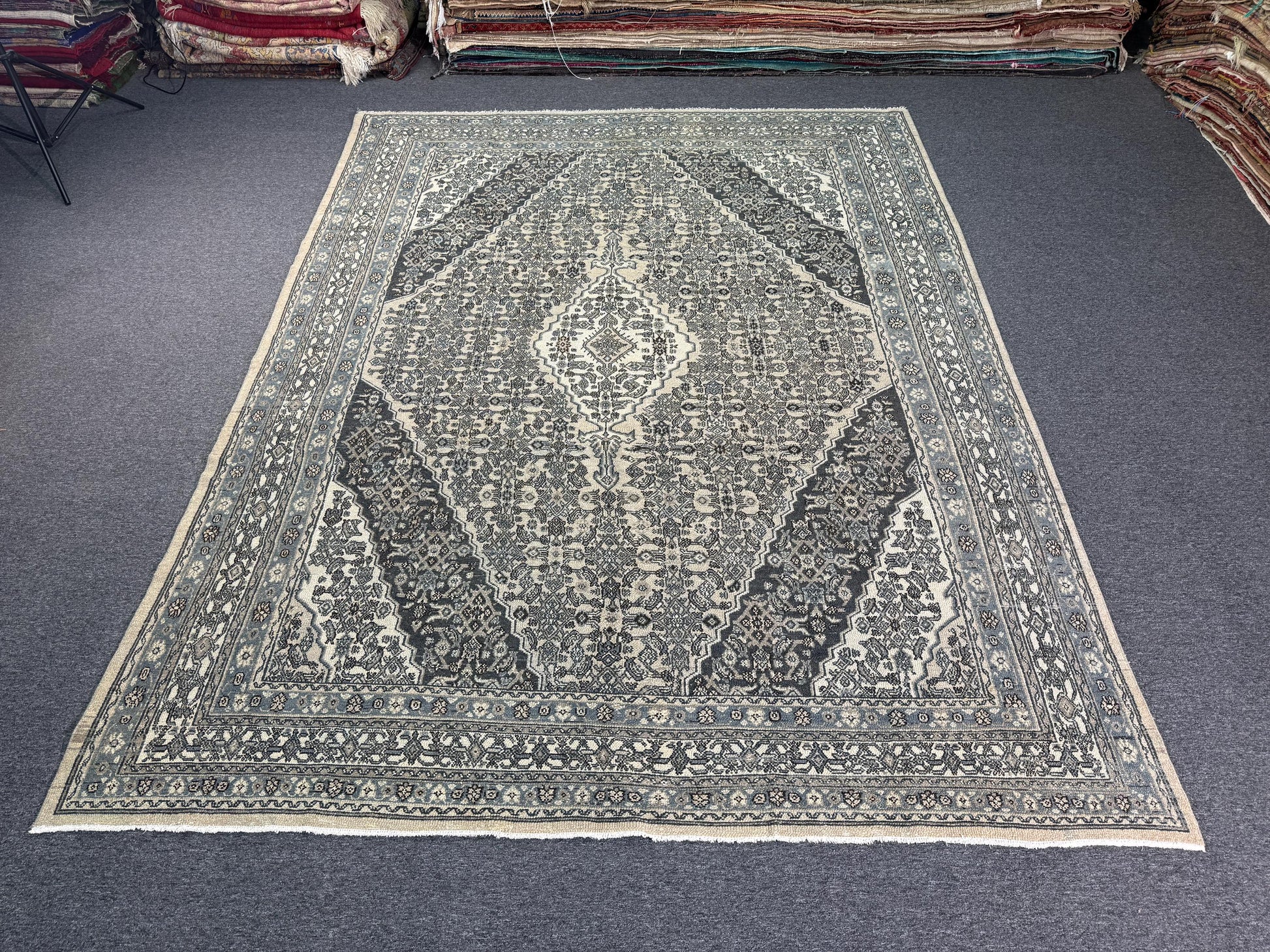 8'8"x11'5" feet Vintage Turkish Anatolian Rug,Beige Color Rug,111