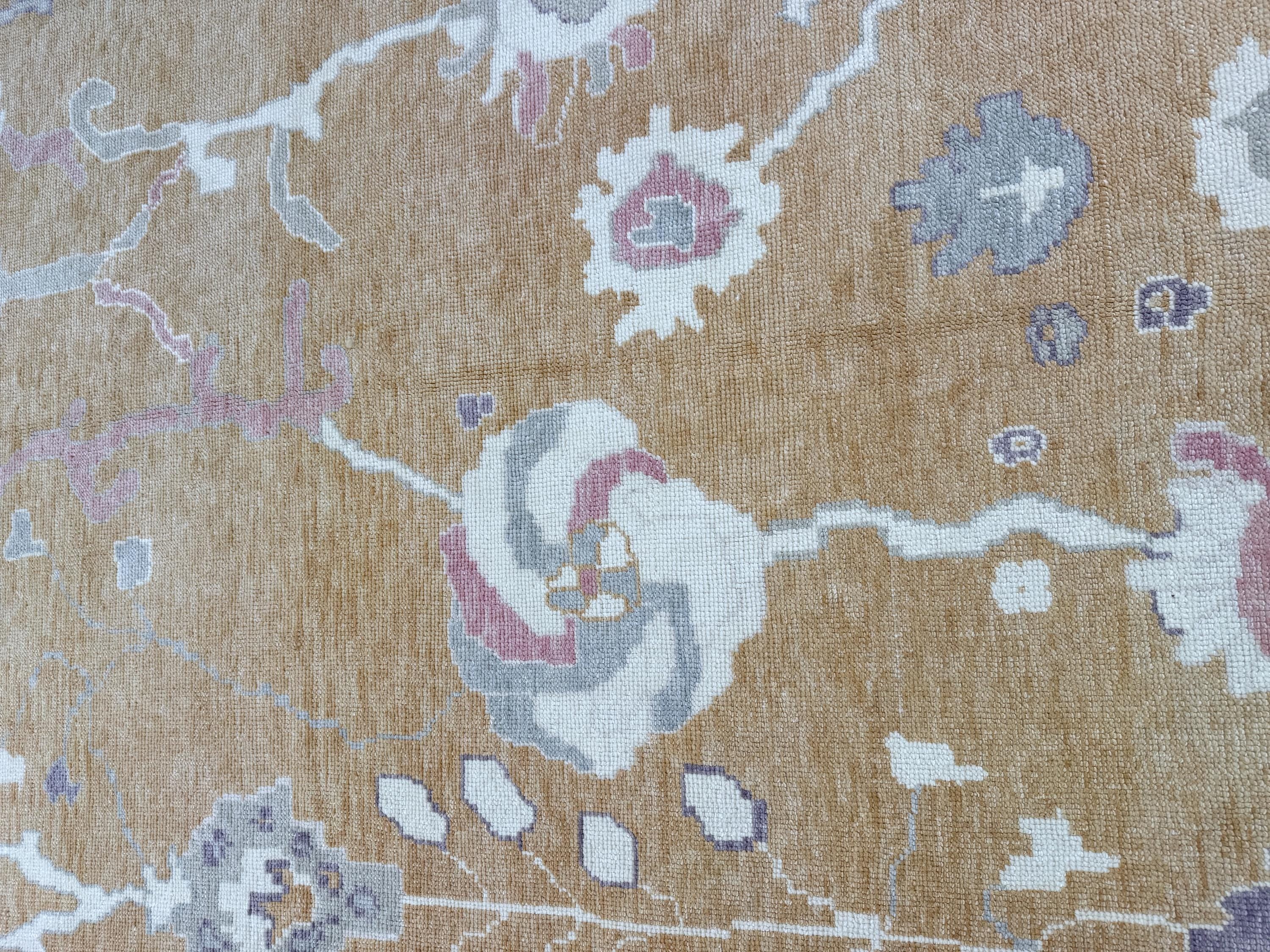 9'2"x12' feet Turkish Oushak Rug,Yellow Color Rug,070