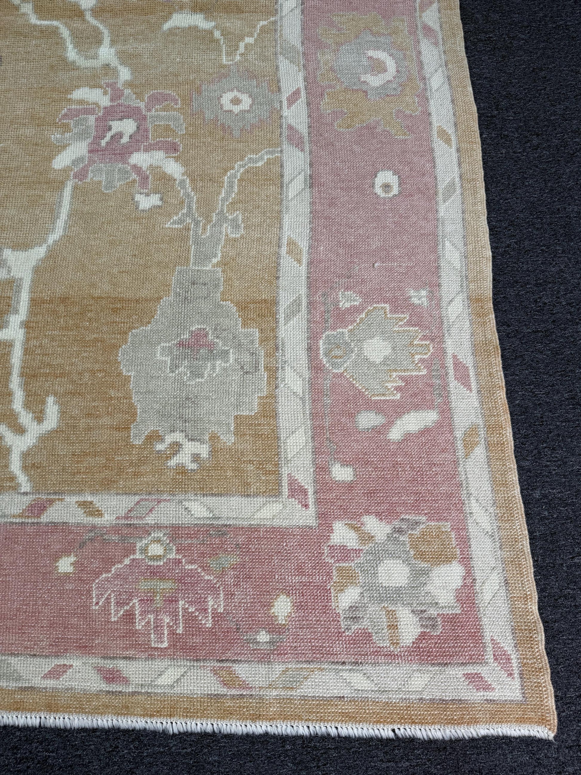 8'1"x9'9" feet Turkish Oushak Rug,Yellow Color Rug,072