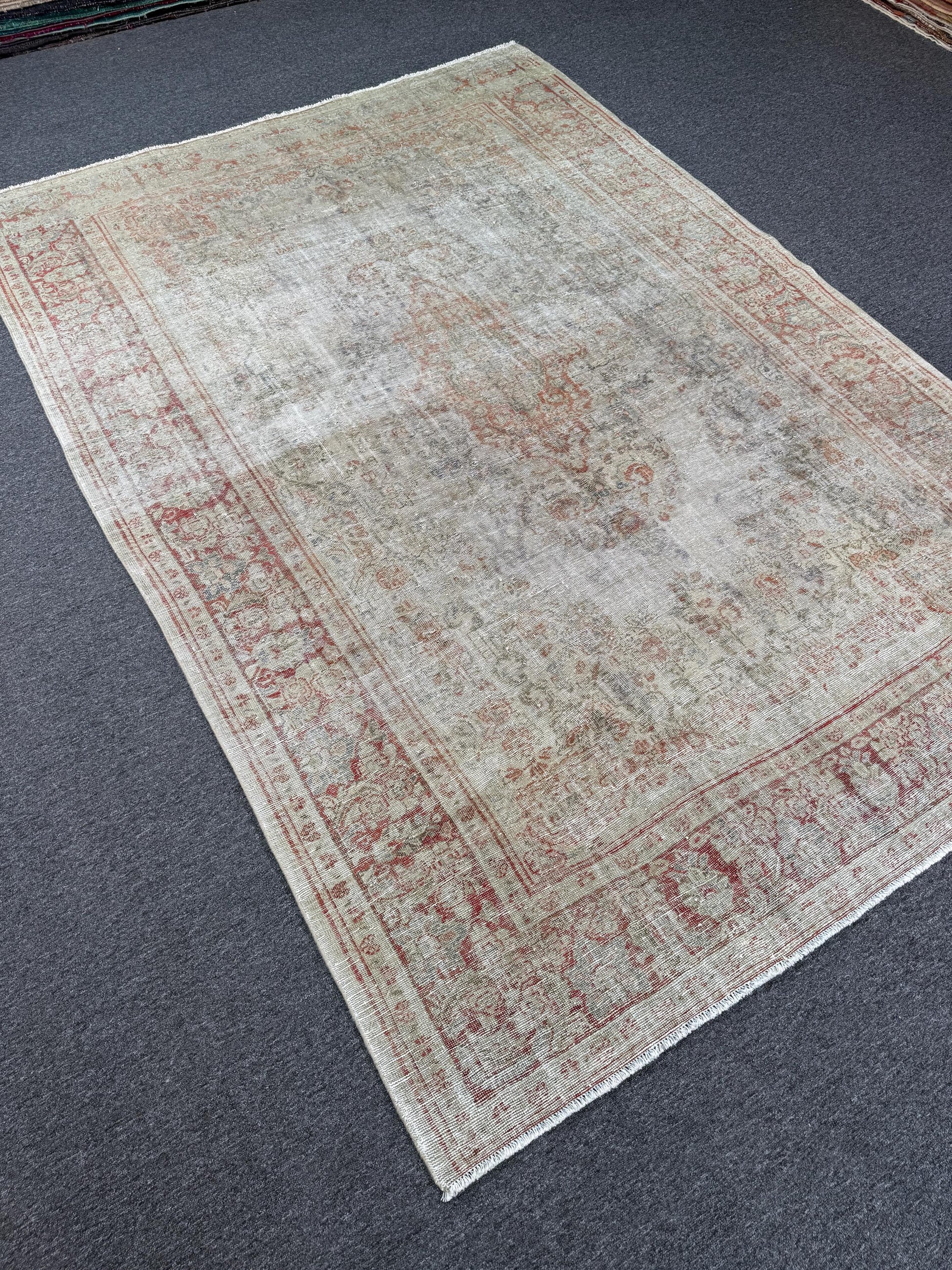 6'9"x10'9" feet Vintage Turkish Anatolian Rug,Beige Color Rug,24