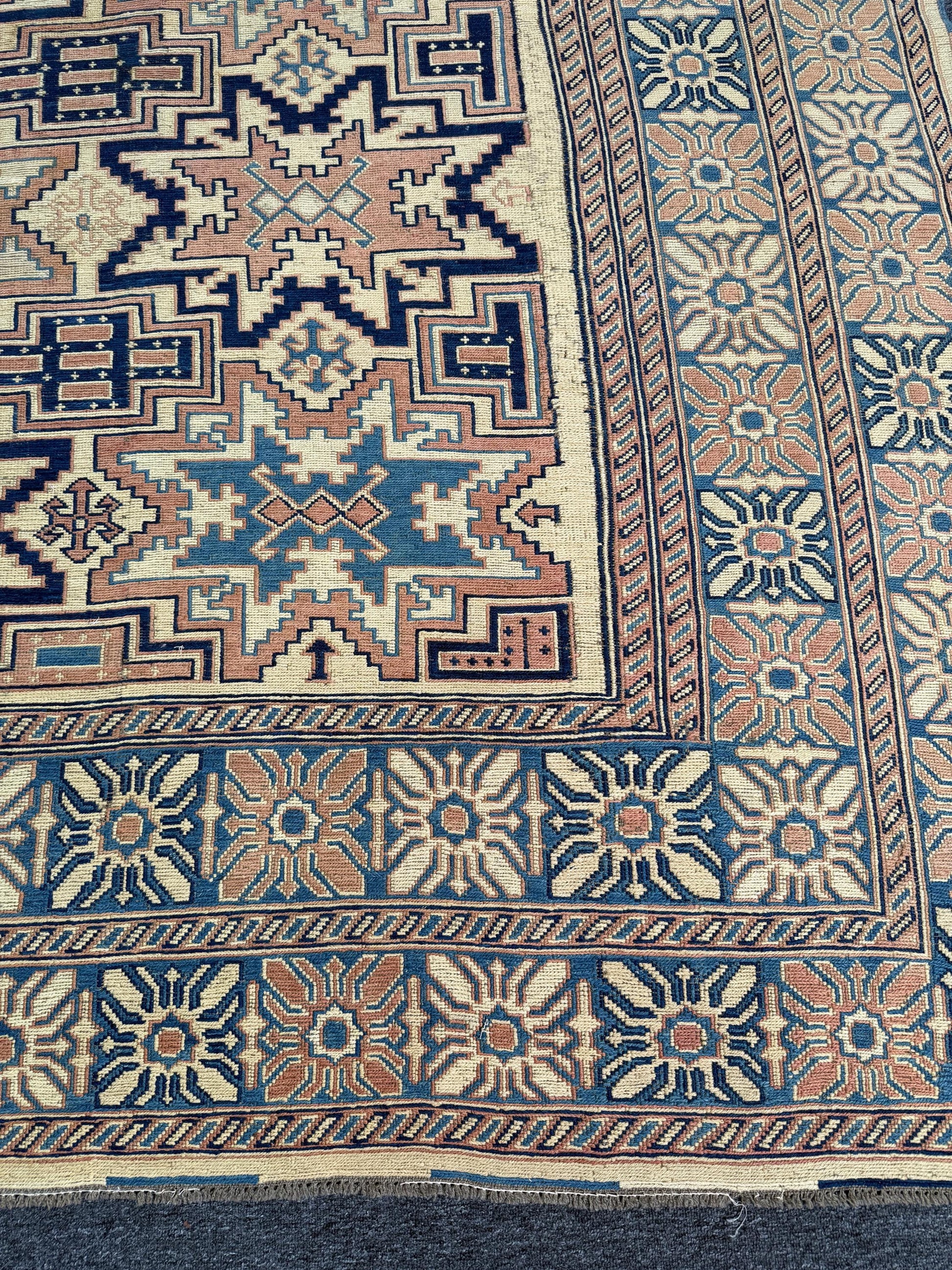 9'6"x12'10" feet Vintage Turkish Anatolian Sumaq Rug,Beige Color Rug,574