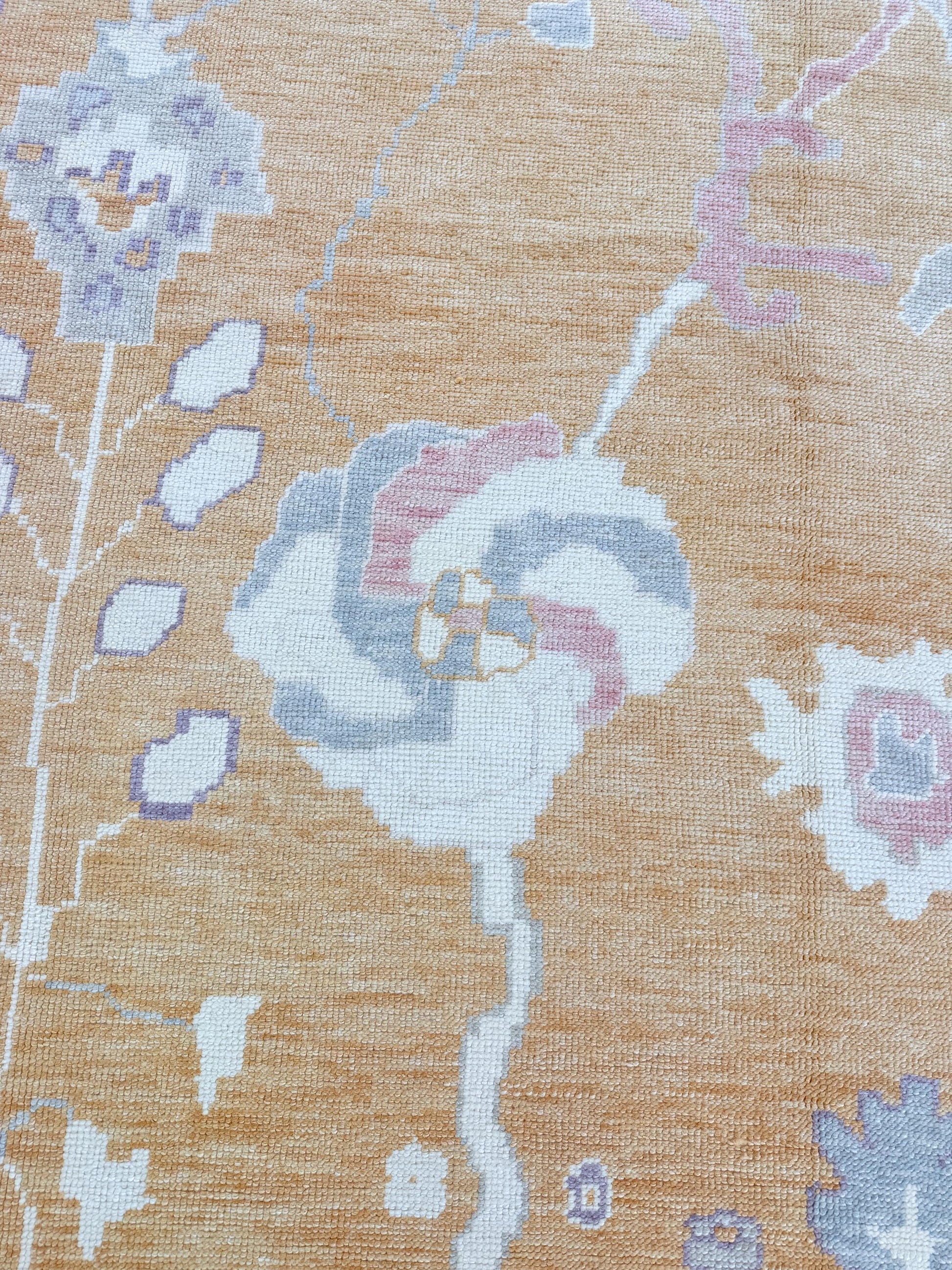 9'5"x12' feet Turkish Oushak Rug,Yellow Color Rug,069