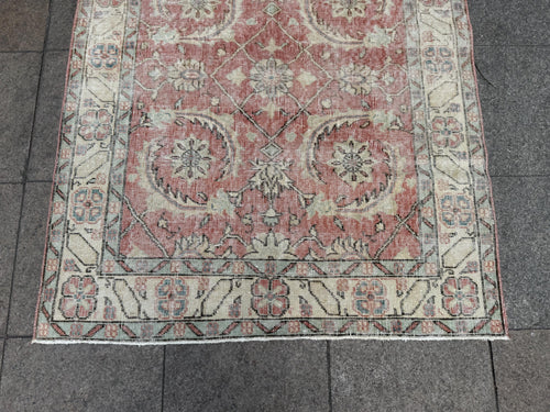 3'10"x6'7" feet Vintage Turkish Anatolian Rug,Brick Color Rug,465