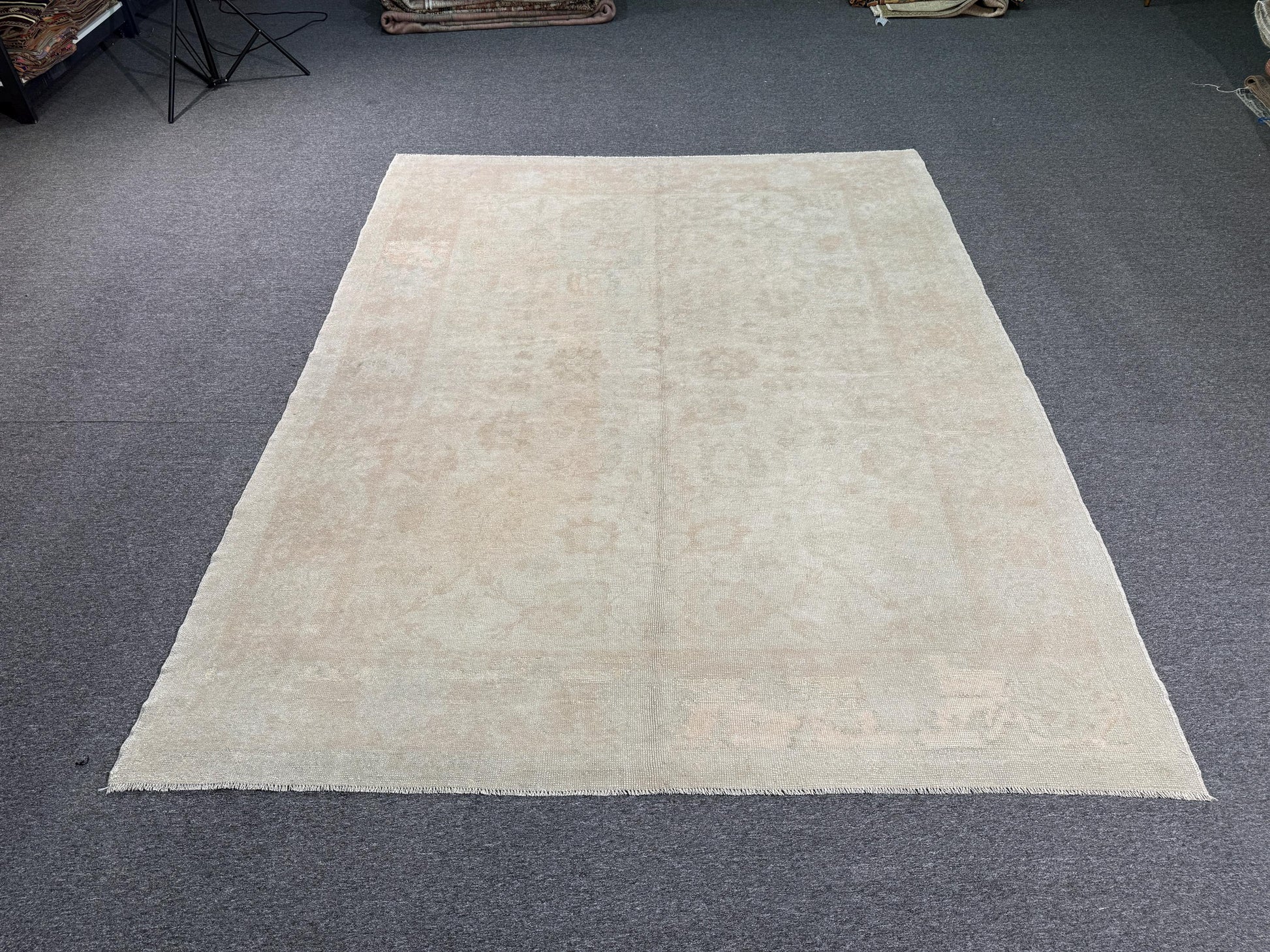 7'1"x9'2" feet Vintage Turkish Anatolian Rug,Beige Color Rug,812