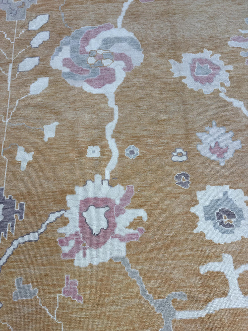 12'2"x15' feet Turkish Oushak Rug,Yellow Color Rug,071