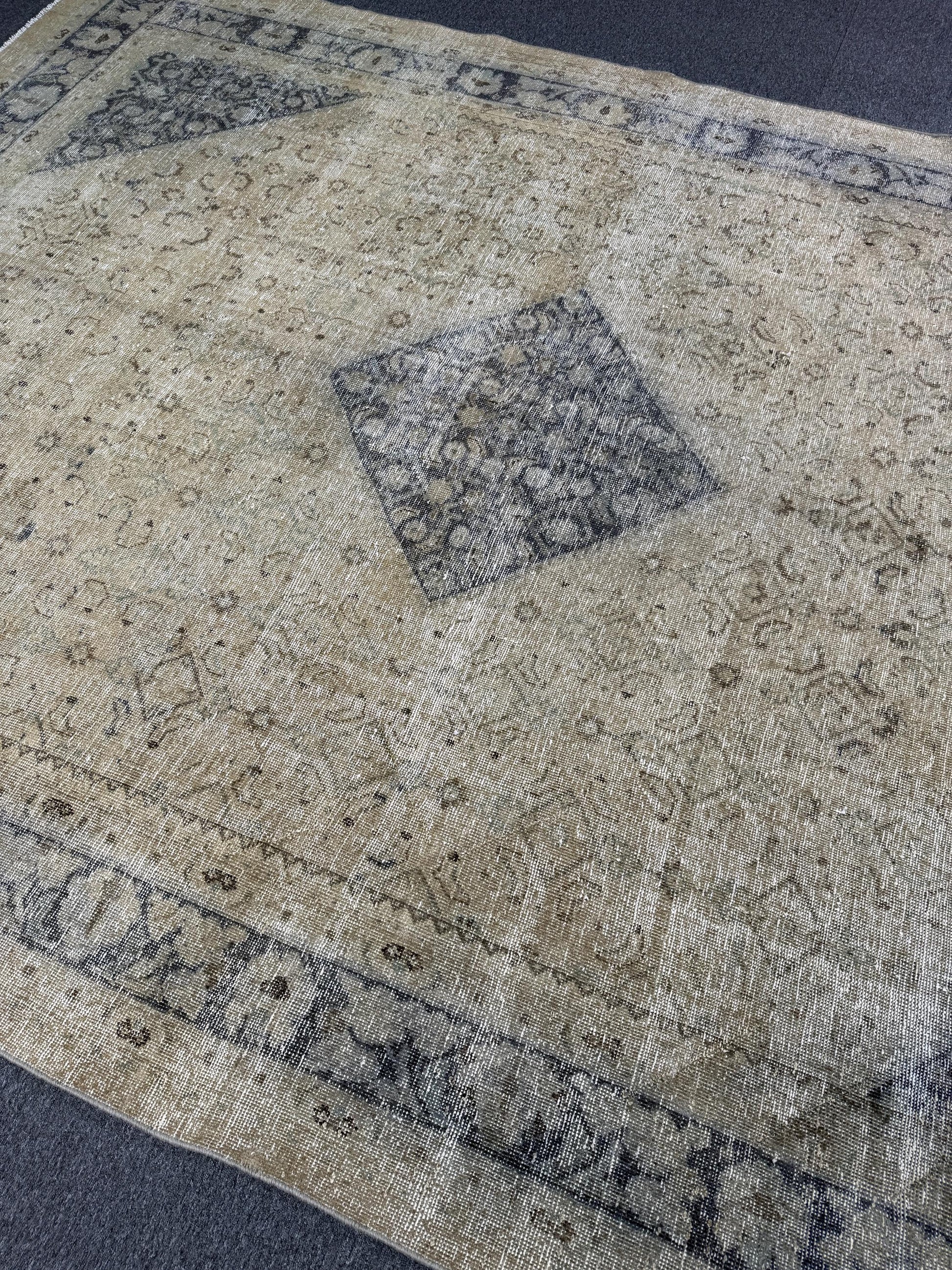 9'4"x12'9" feet Vintage Turkish Anatolian Rug,Beige Color Rug,112