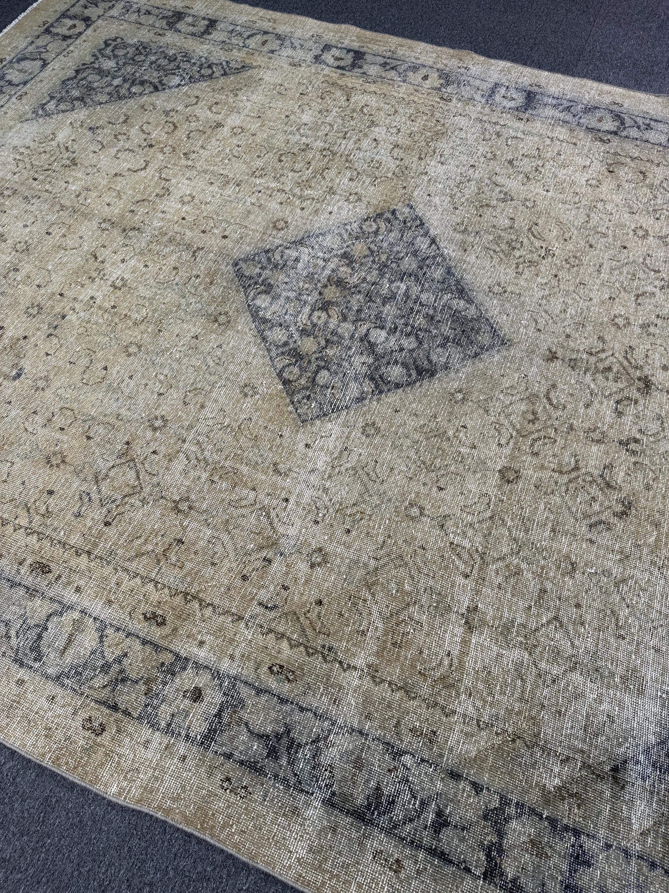9'4"x12'9" feet Vintage Turkish Anatolian Rug,Beige Color Rug,112