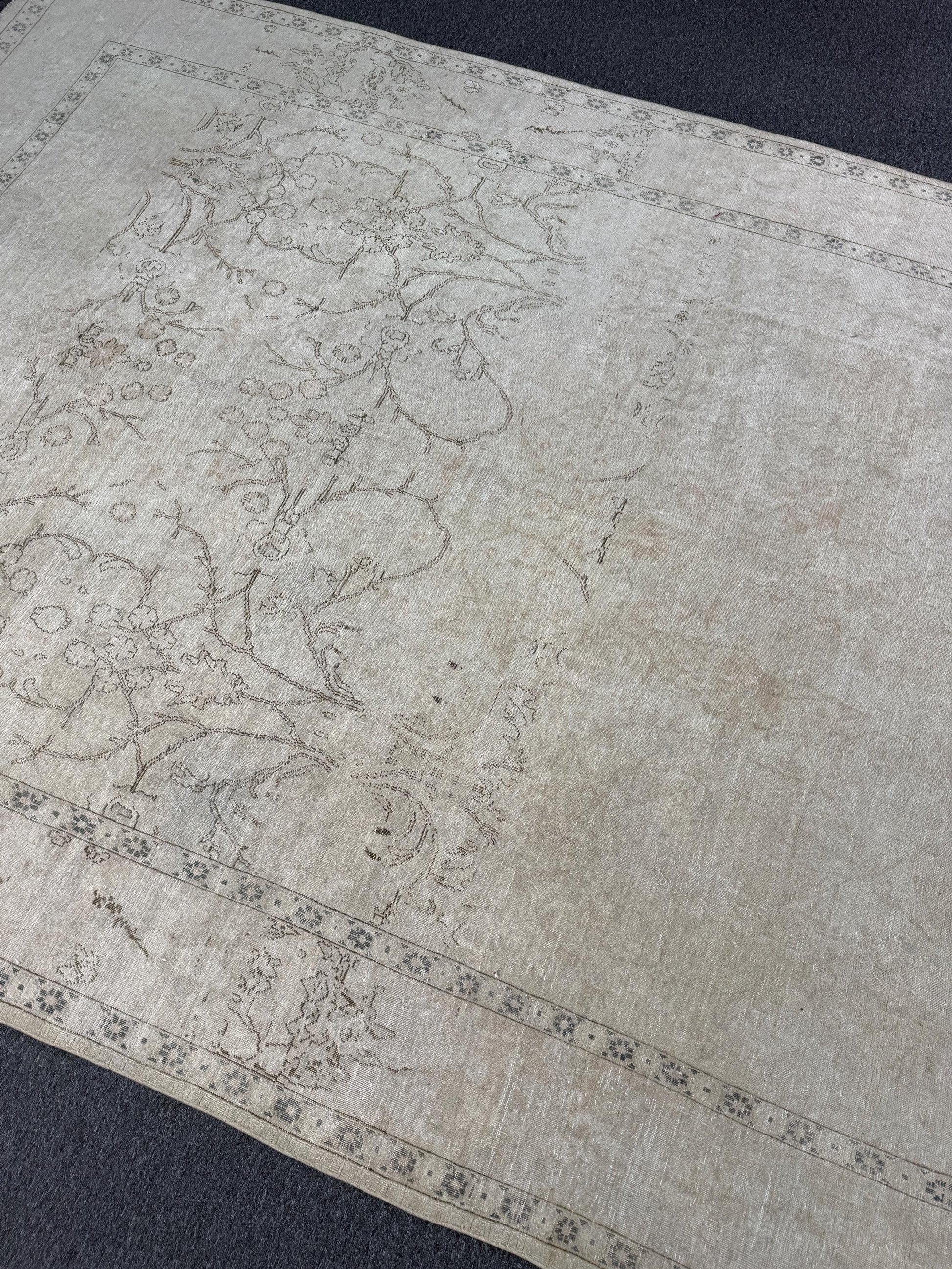 8'x12'3" feet Vintage Turkish Anatolian Rug,Beige Color Rug,23