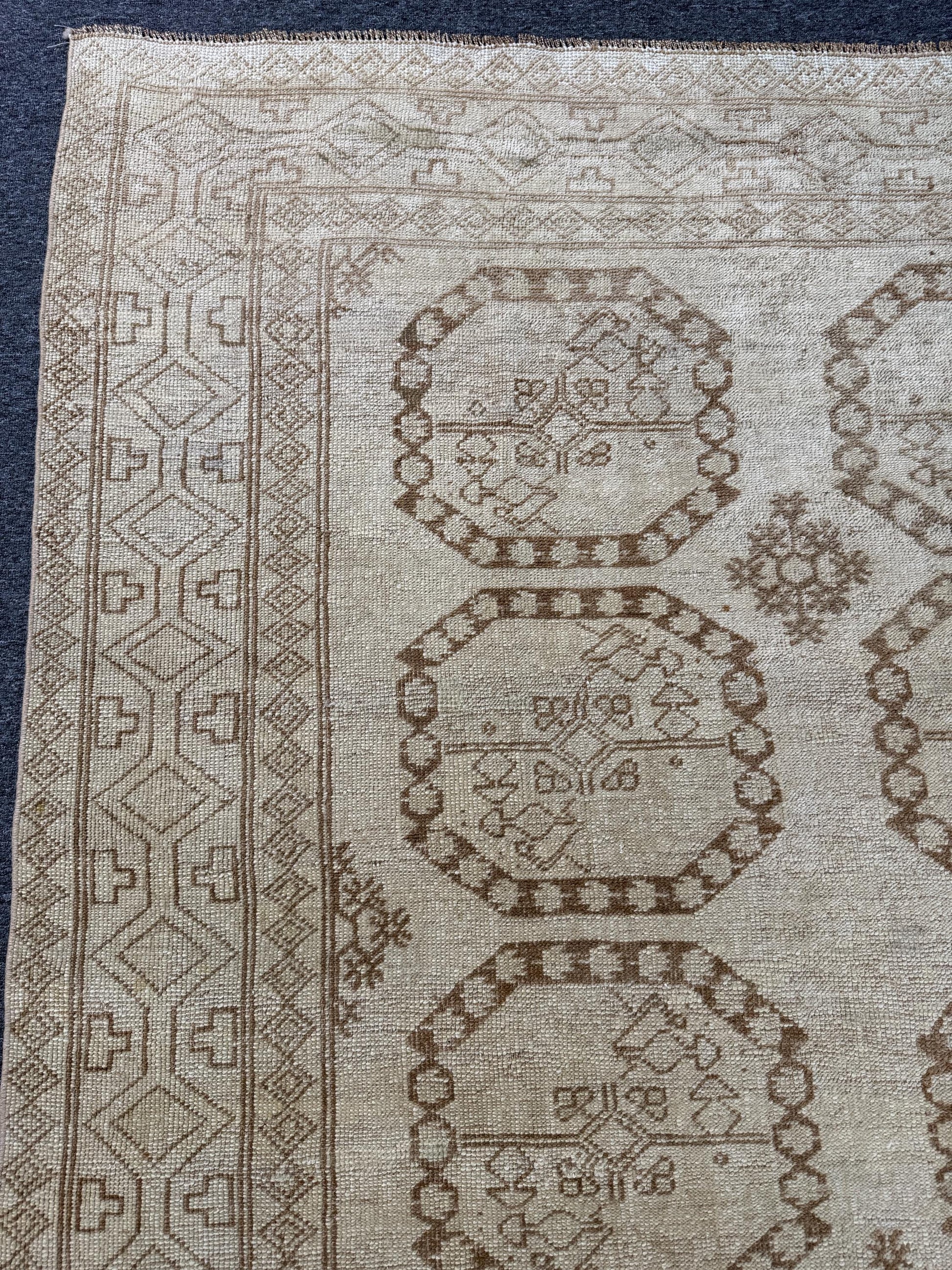 6'7"x9'6" feet Vintage Turkish Anatolian Rug,Beige Rug,881