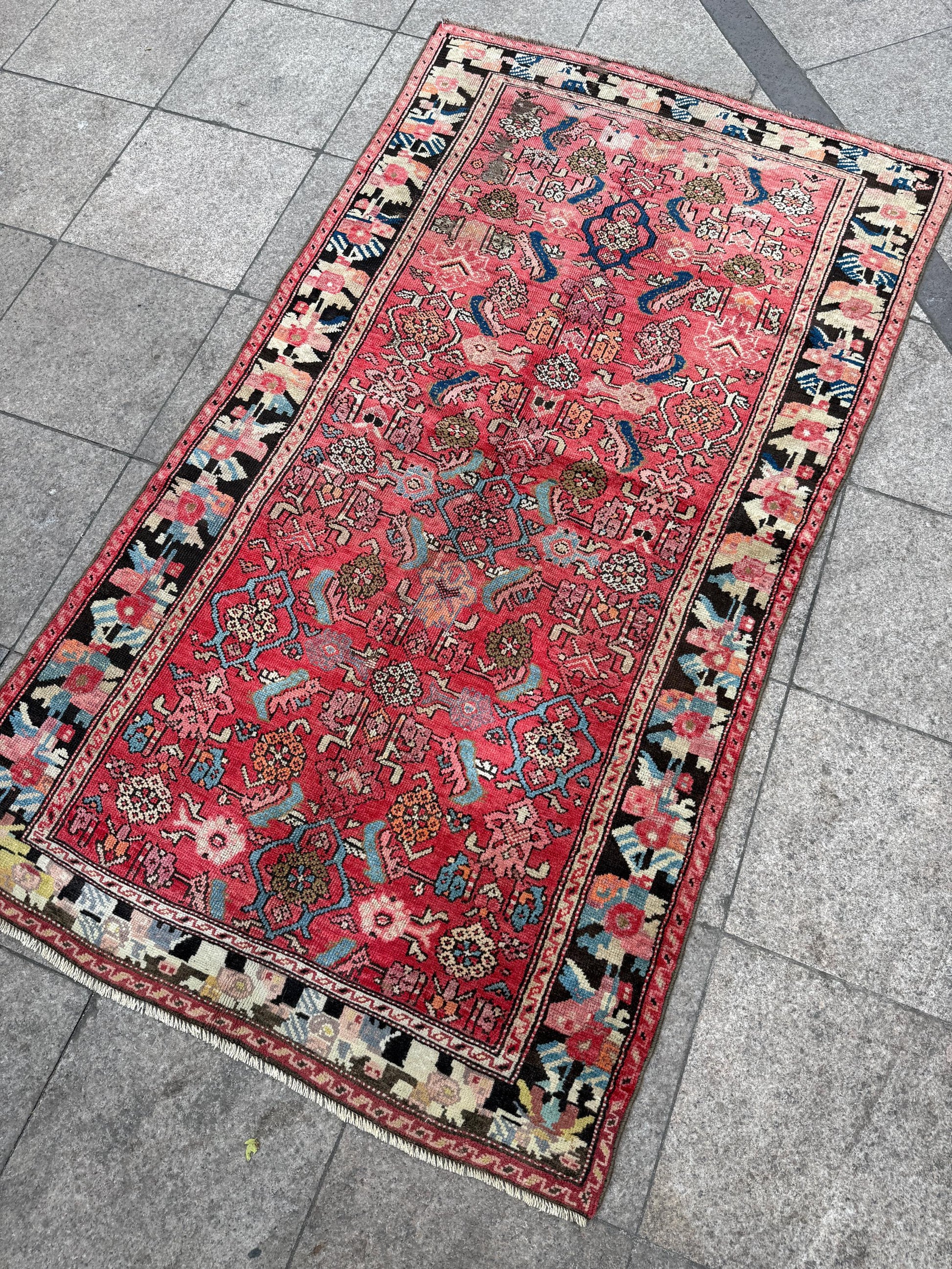 3'8"x6'10" feet Vintage Turkish Anatolian Rug,Brick Color Rug,142