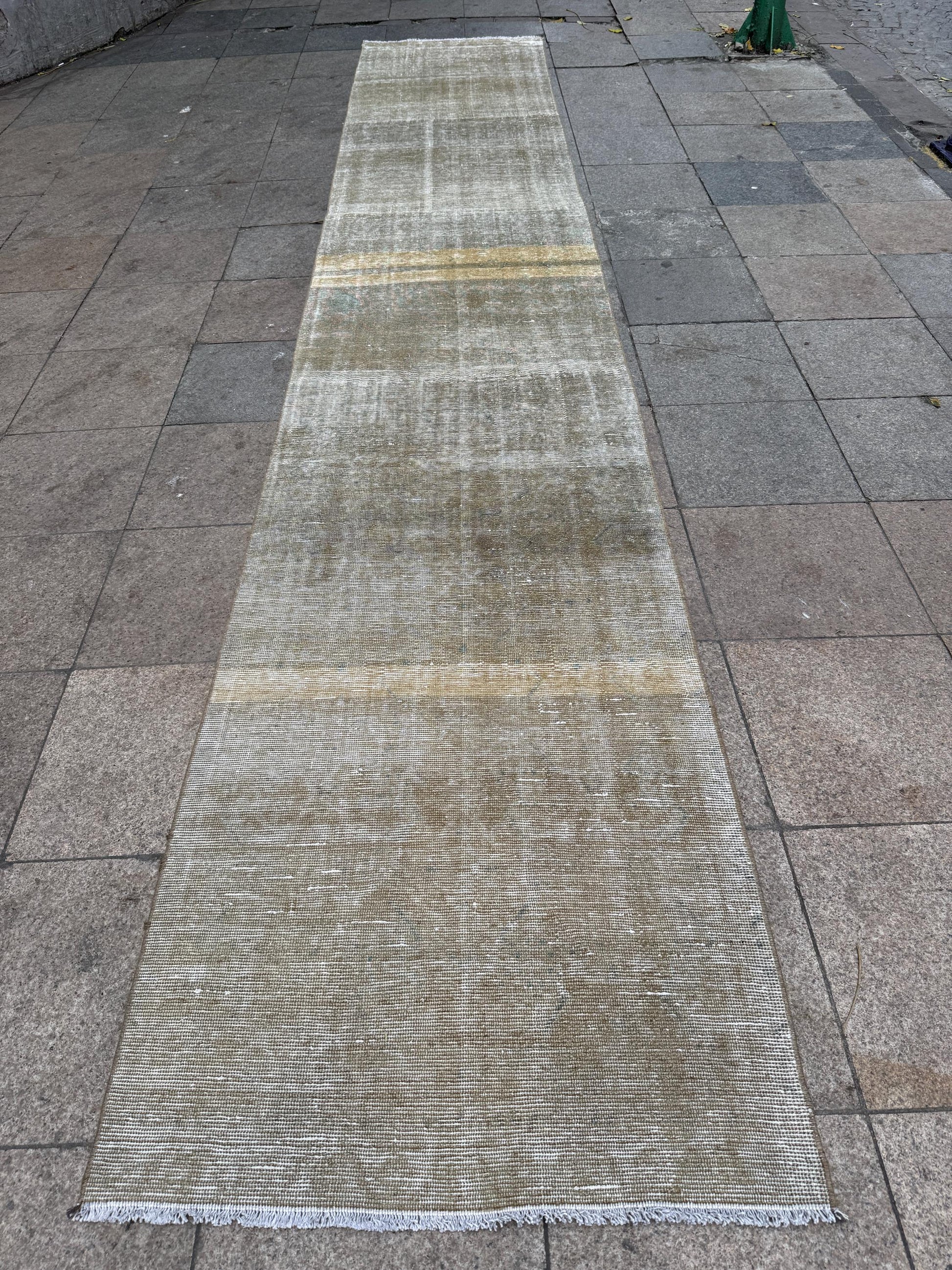 3'x16'5" feet Vintage Anatolian Wool Runner Rug,Beige Color Rug ,136