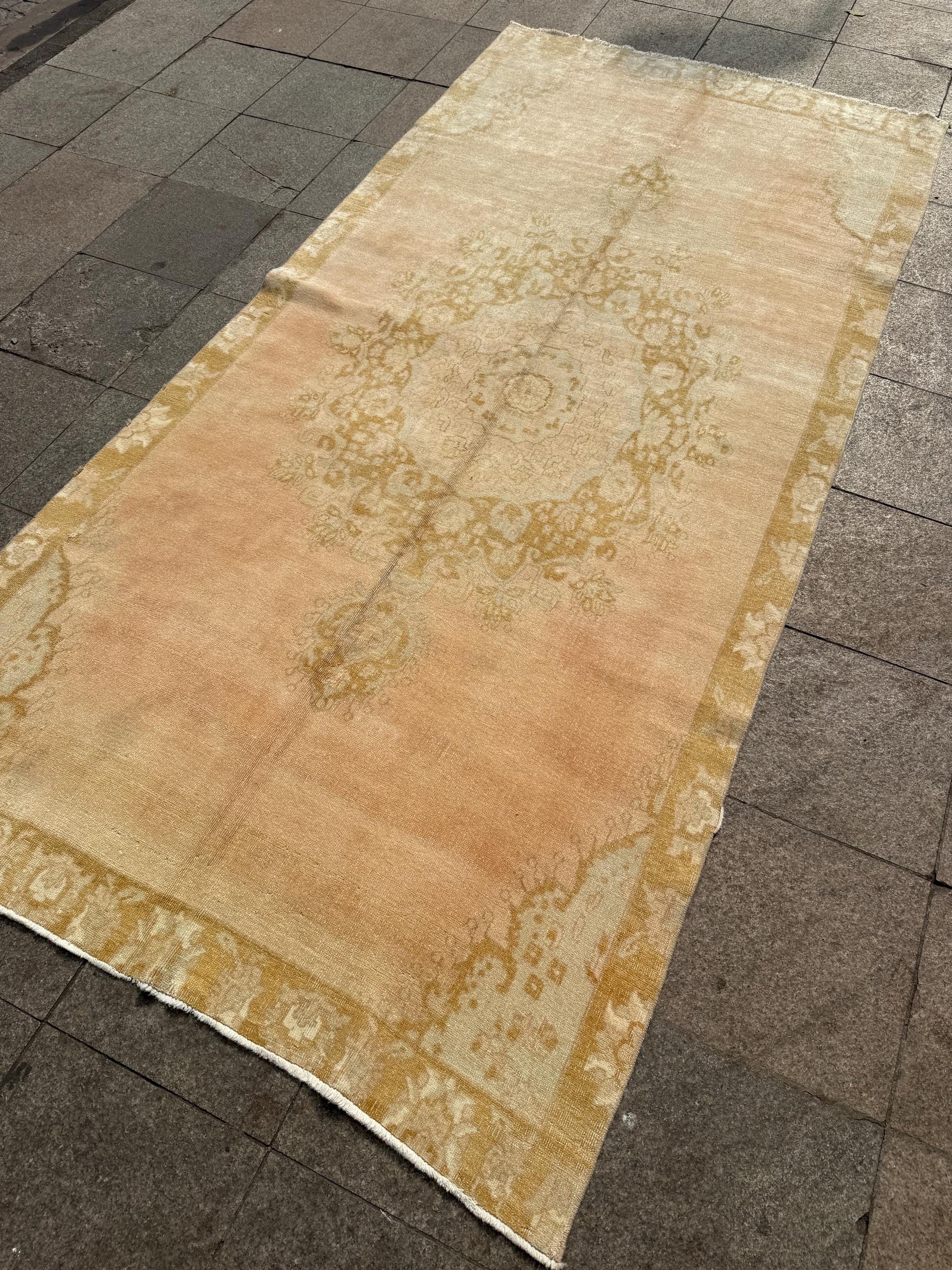 5'x10'5" feet Vintage Turkish Anatolian Rug,Brick Color Floral Rug,304