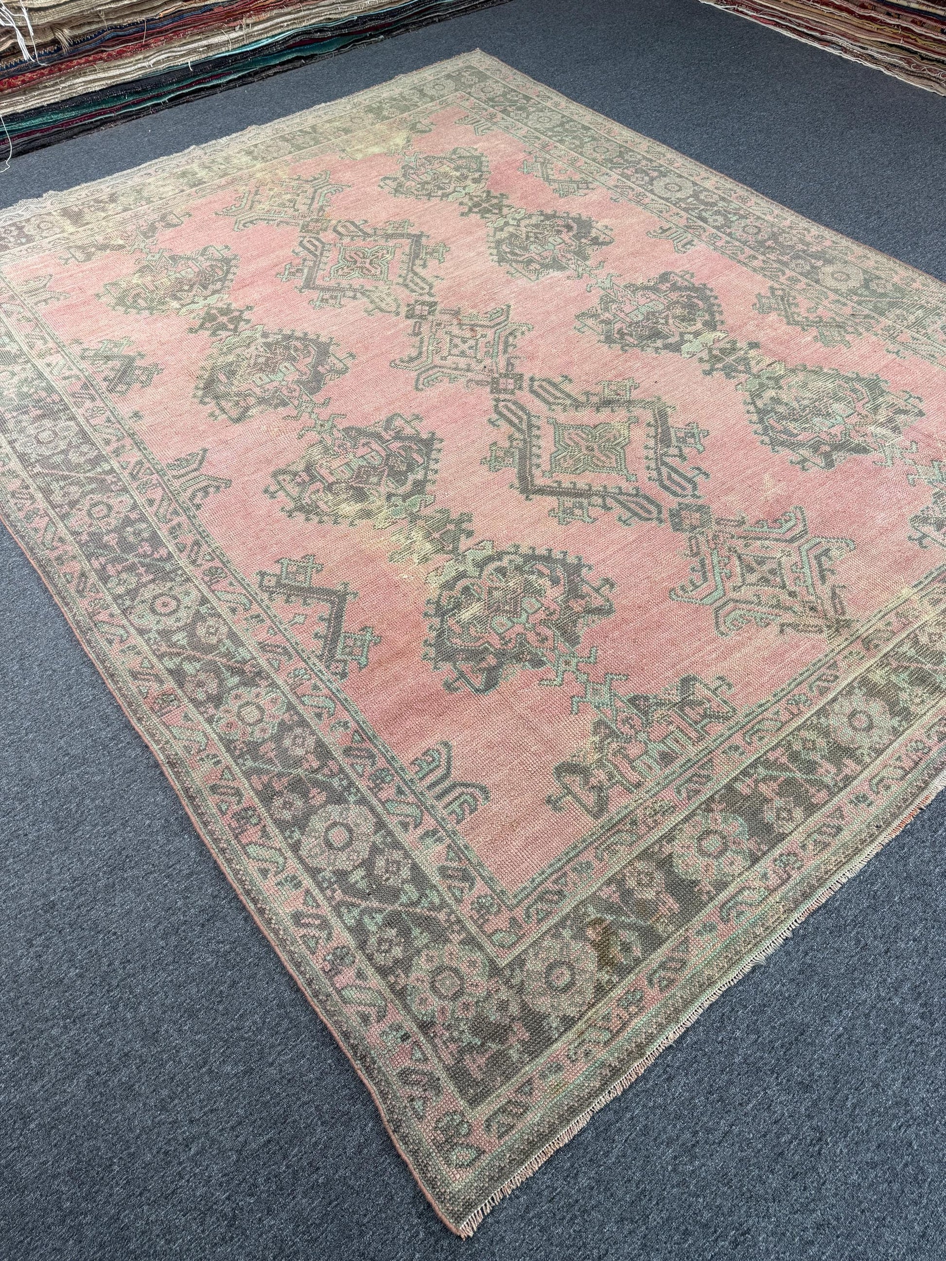 9x11'2 feet Vintage Turkish Anatolian Rug,Pink Color Rug,119