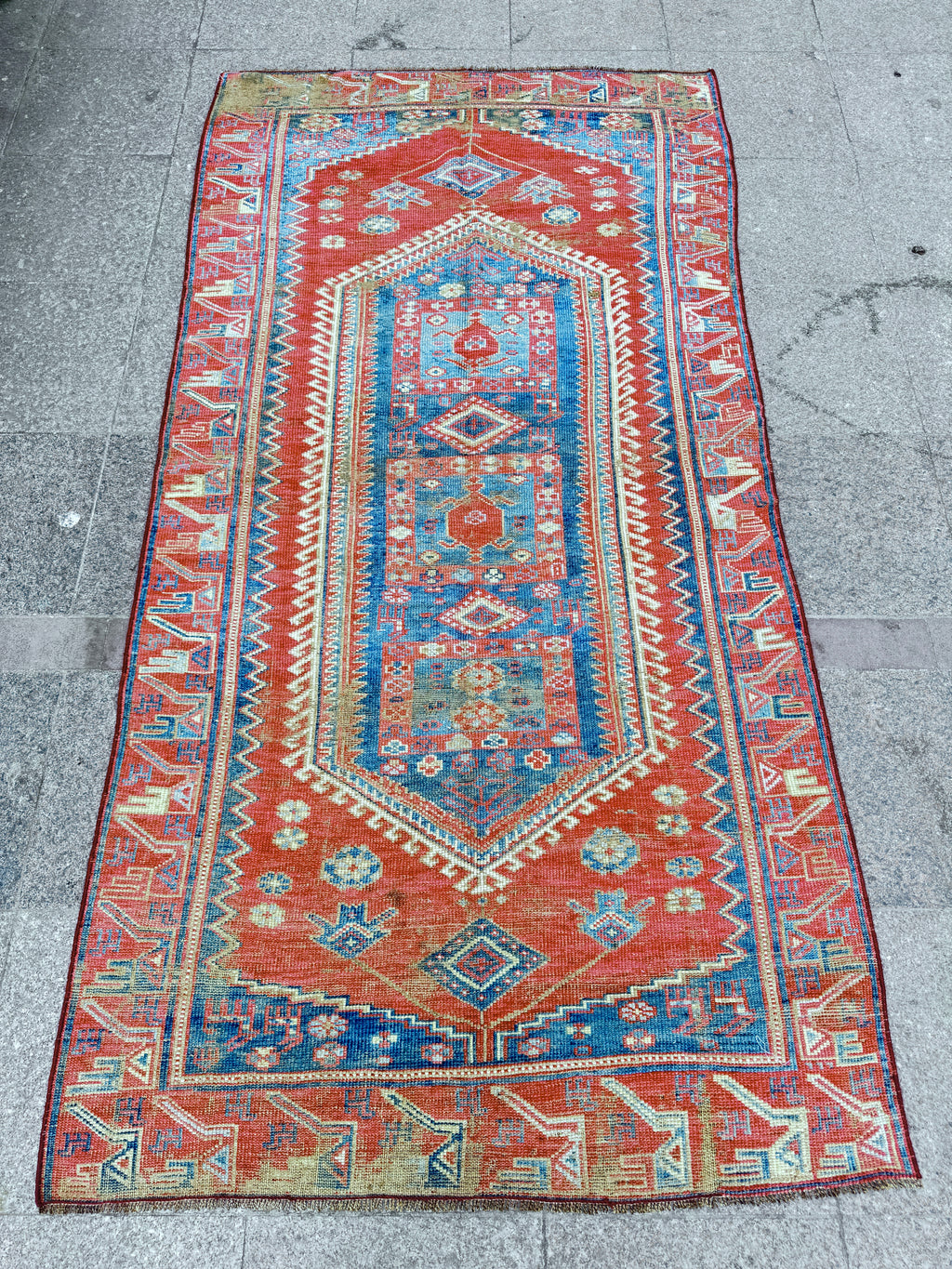 4'x 8' feet  Vintage Turkish Anatolian Rug,Brick Color Rug,201