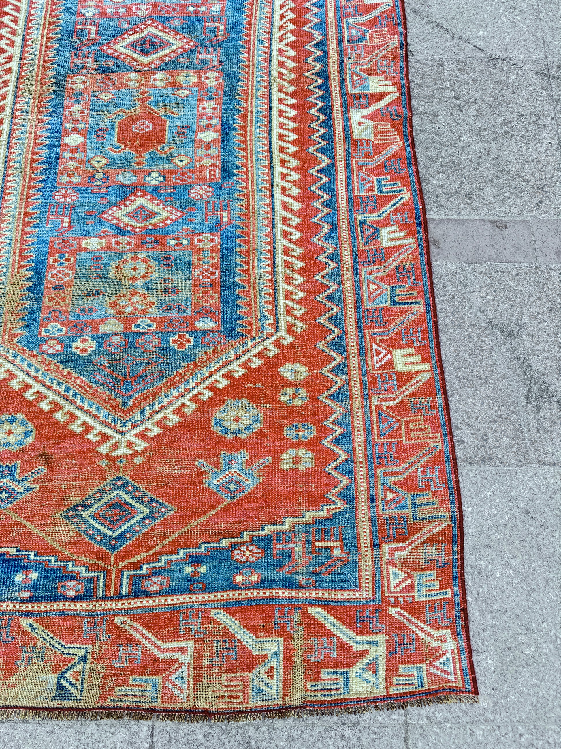 4'x 8' feet  Vintage Turkish Anatolian Rug,Brick Color Rug,201