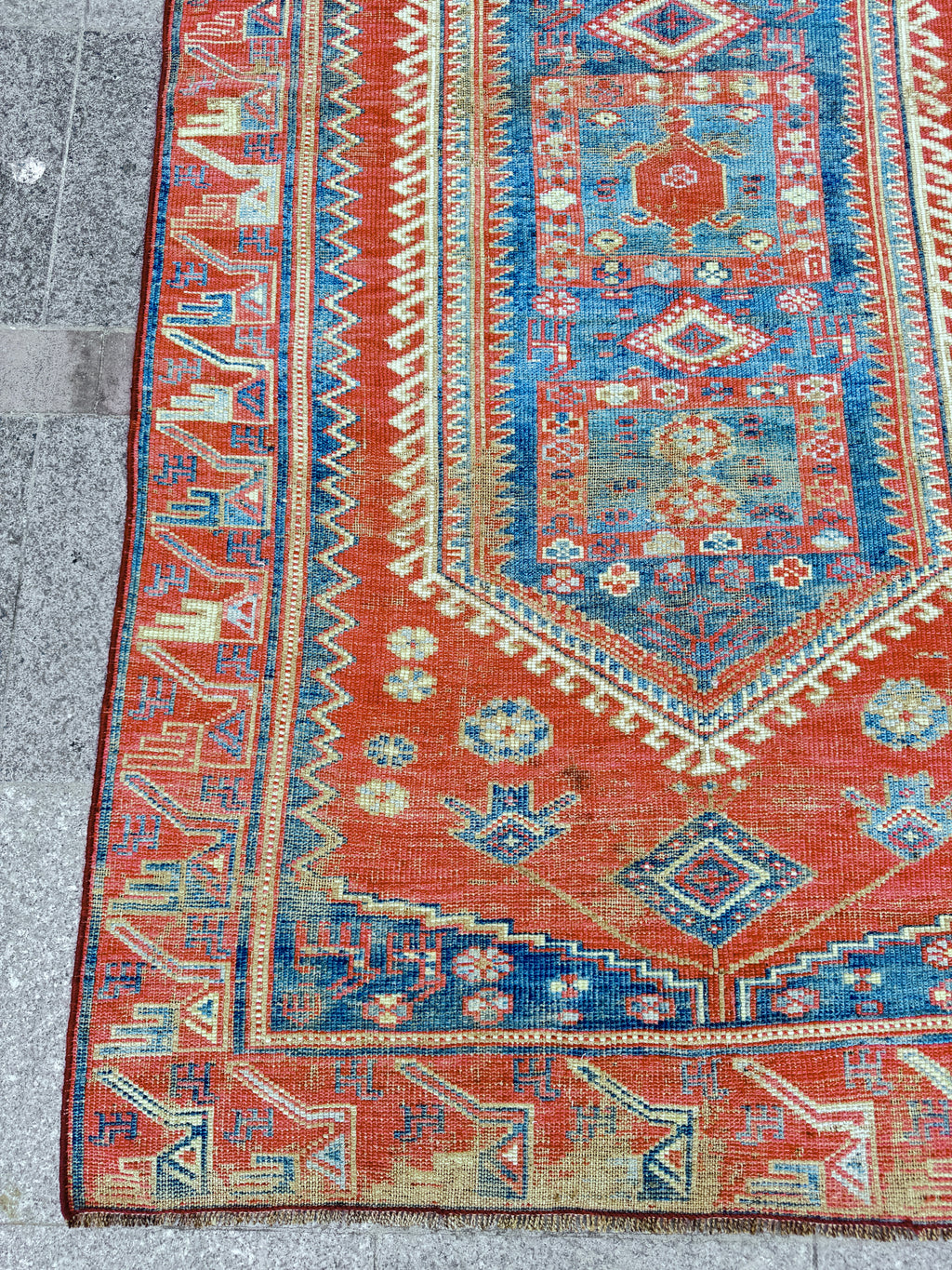 4'x 8' feet  Vintage Turkish Anatolian Rug,Brick Color Rug,201