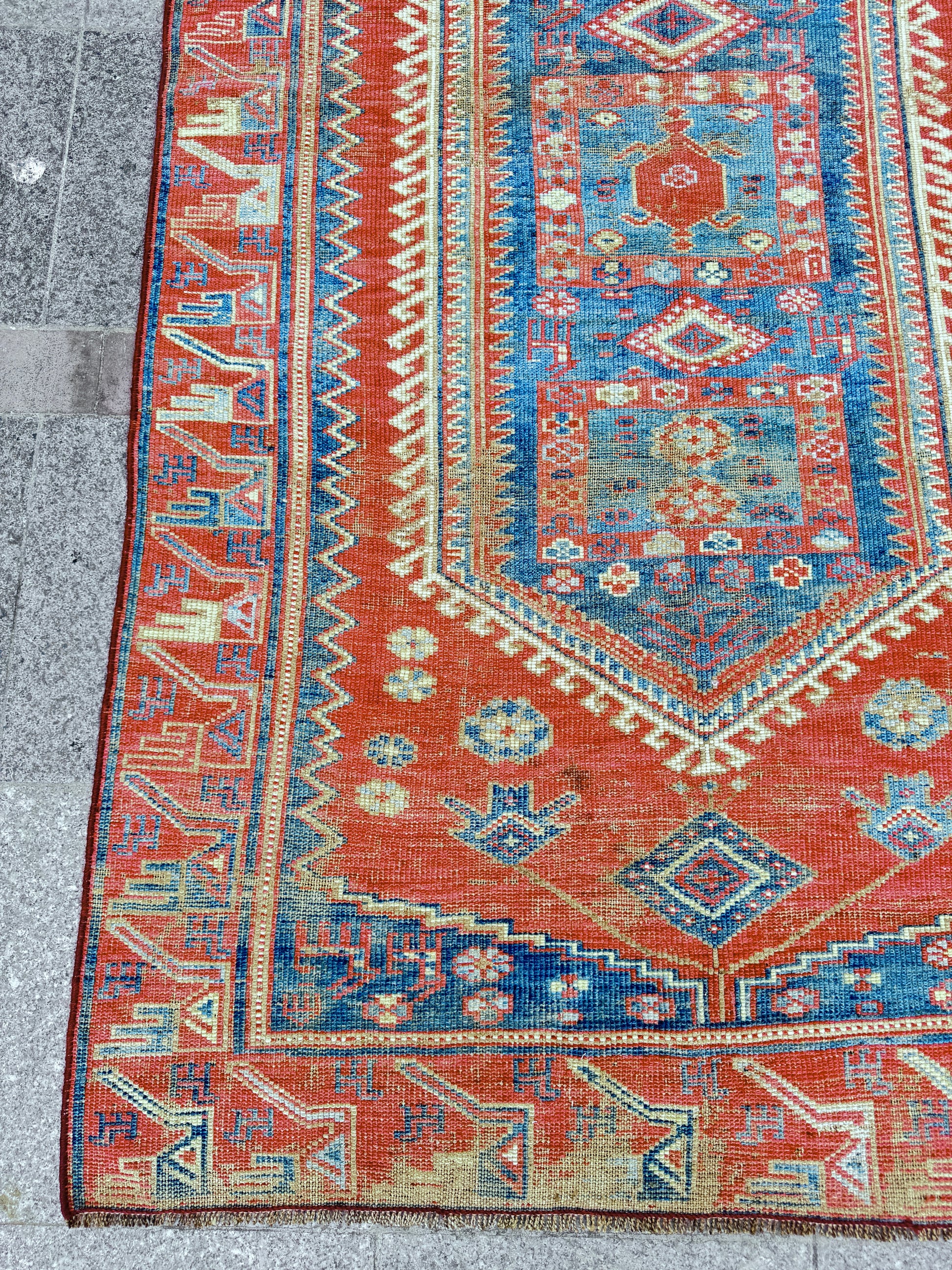 4'x 8' feet  Vintage Turkish Anatolian Rug,Brick Color Rug,201