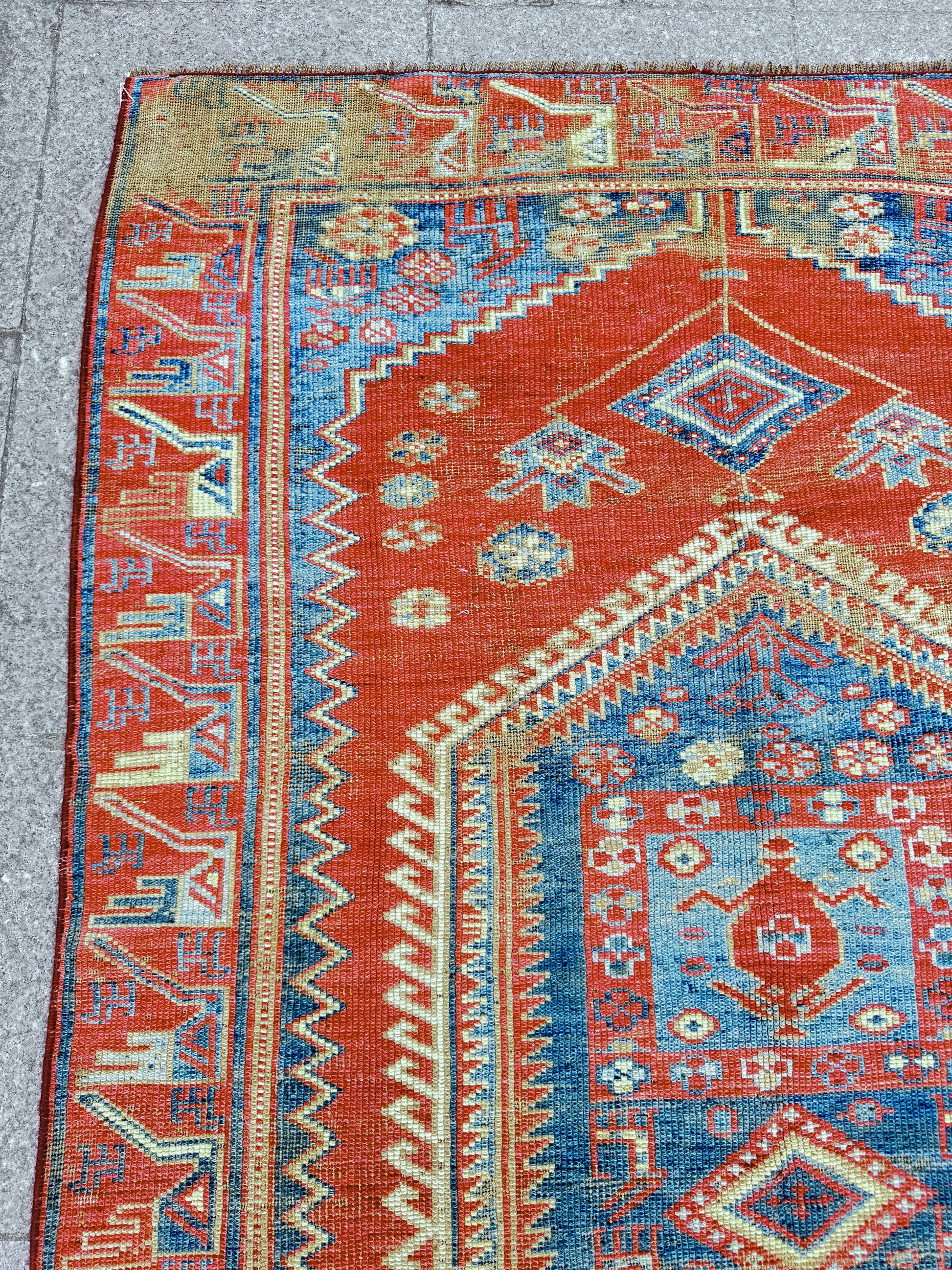 4'x 8' feet  Vintage Turkish Anatolian Rug,Brick Color Rug,201