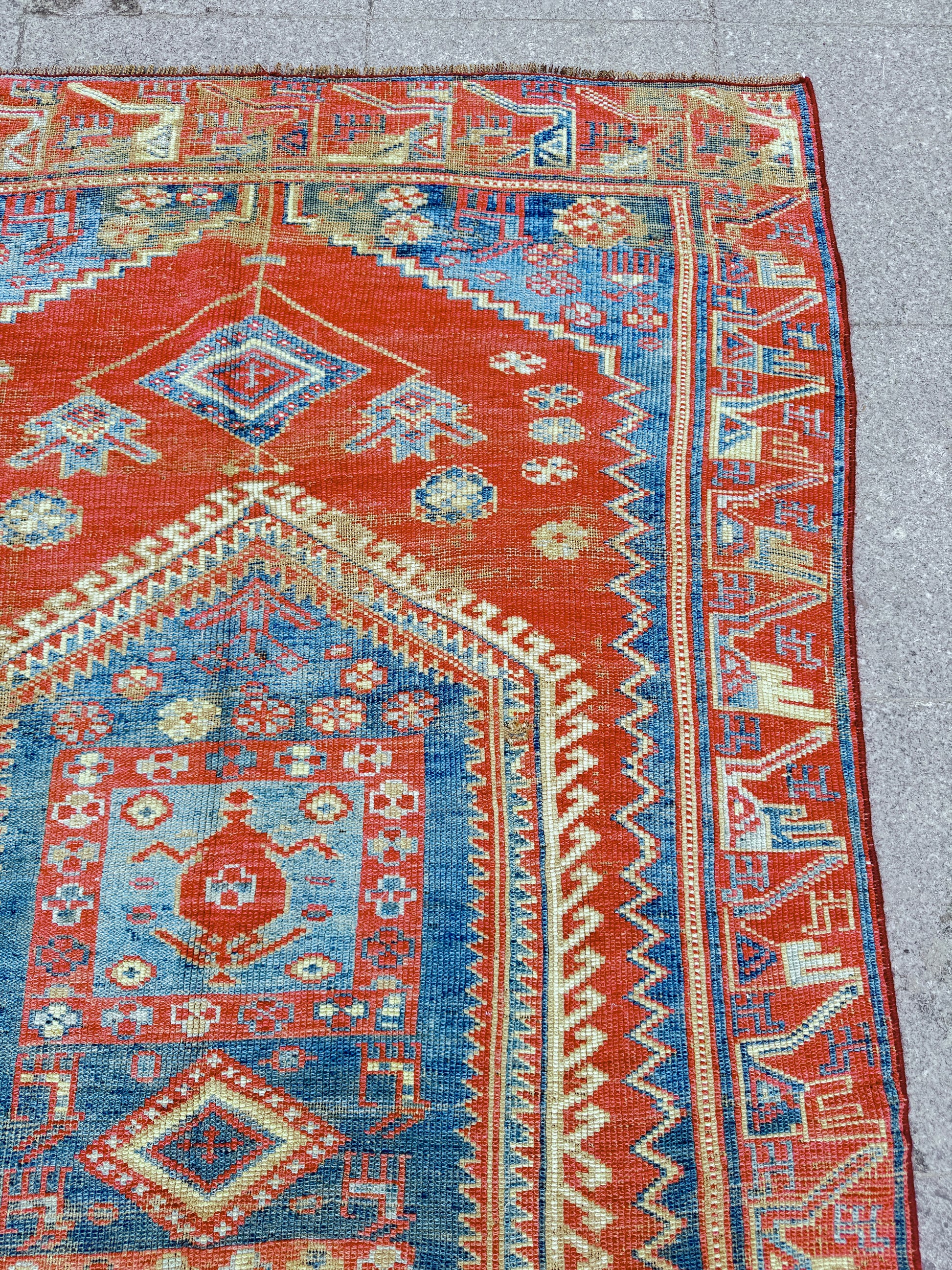 4'x 8' feet  Vintage Turkish Anatolian Rug,Brick Color Rug,201