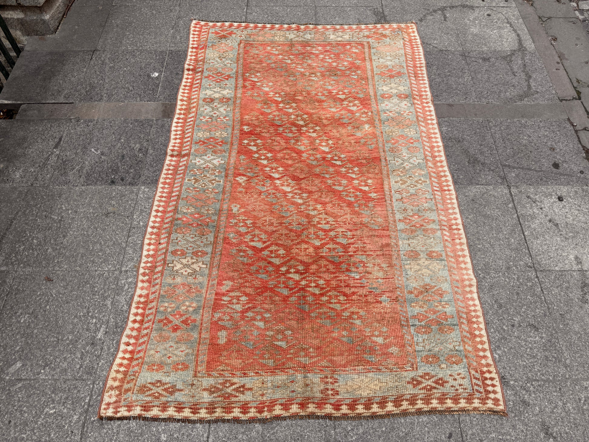 4'3"x7' feet  Vintage Turkish Anatolian Rug,Beige Color Rug,202