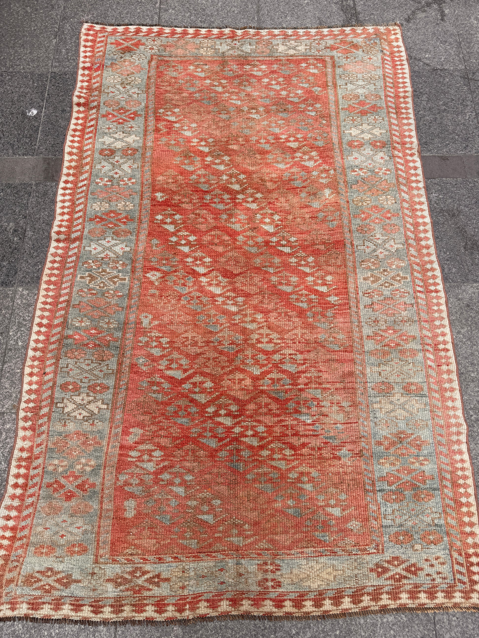 4'3"x7' feet  Vintage Turkish Anatolian Rug,Beige Color Rug,202