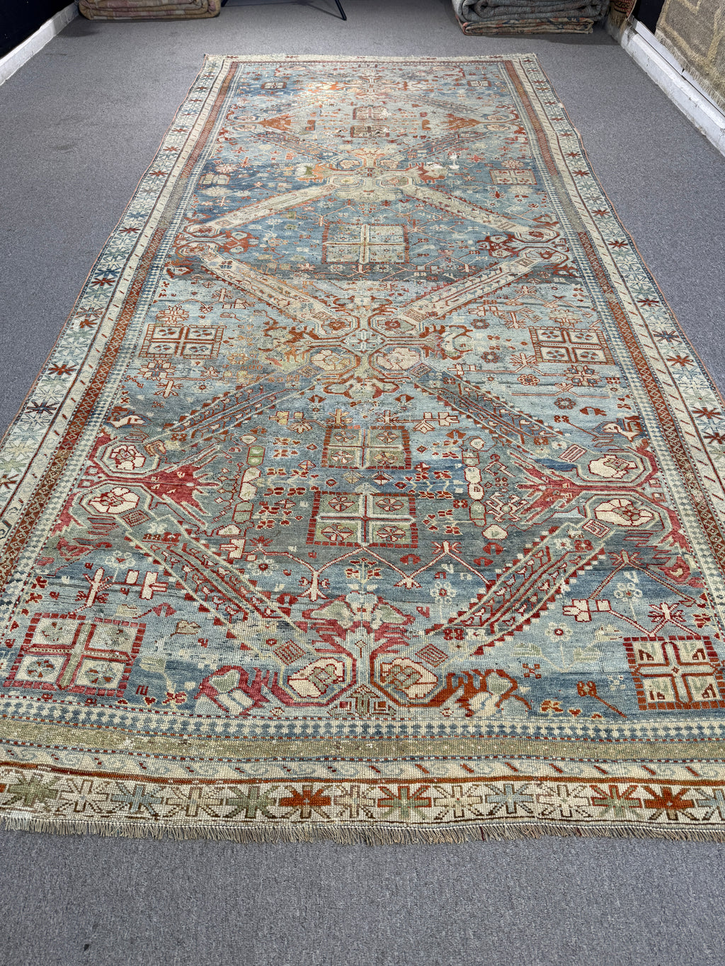 5'6"x12'4" feet  Vintage Turkish Anatolian Rug,Blue Color Rug,204