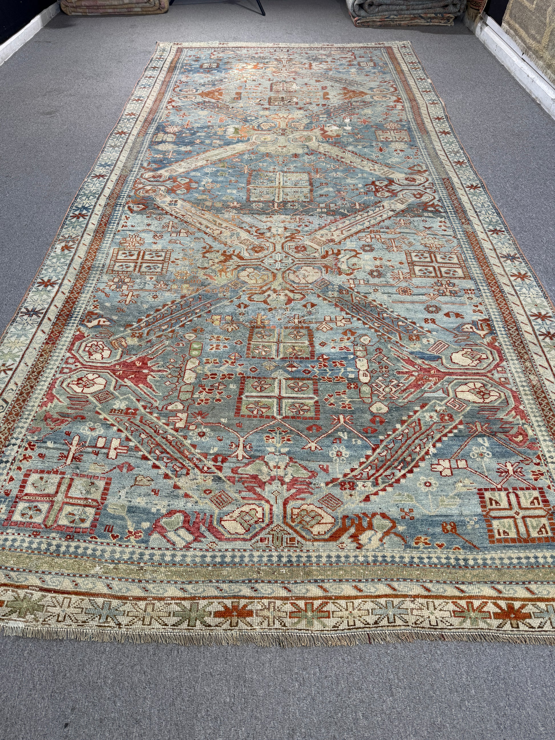 5'6"x12'4" feet  Vintage Turkish Anatolian Rug,Blue Color Rug,204