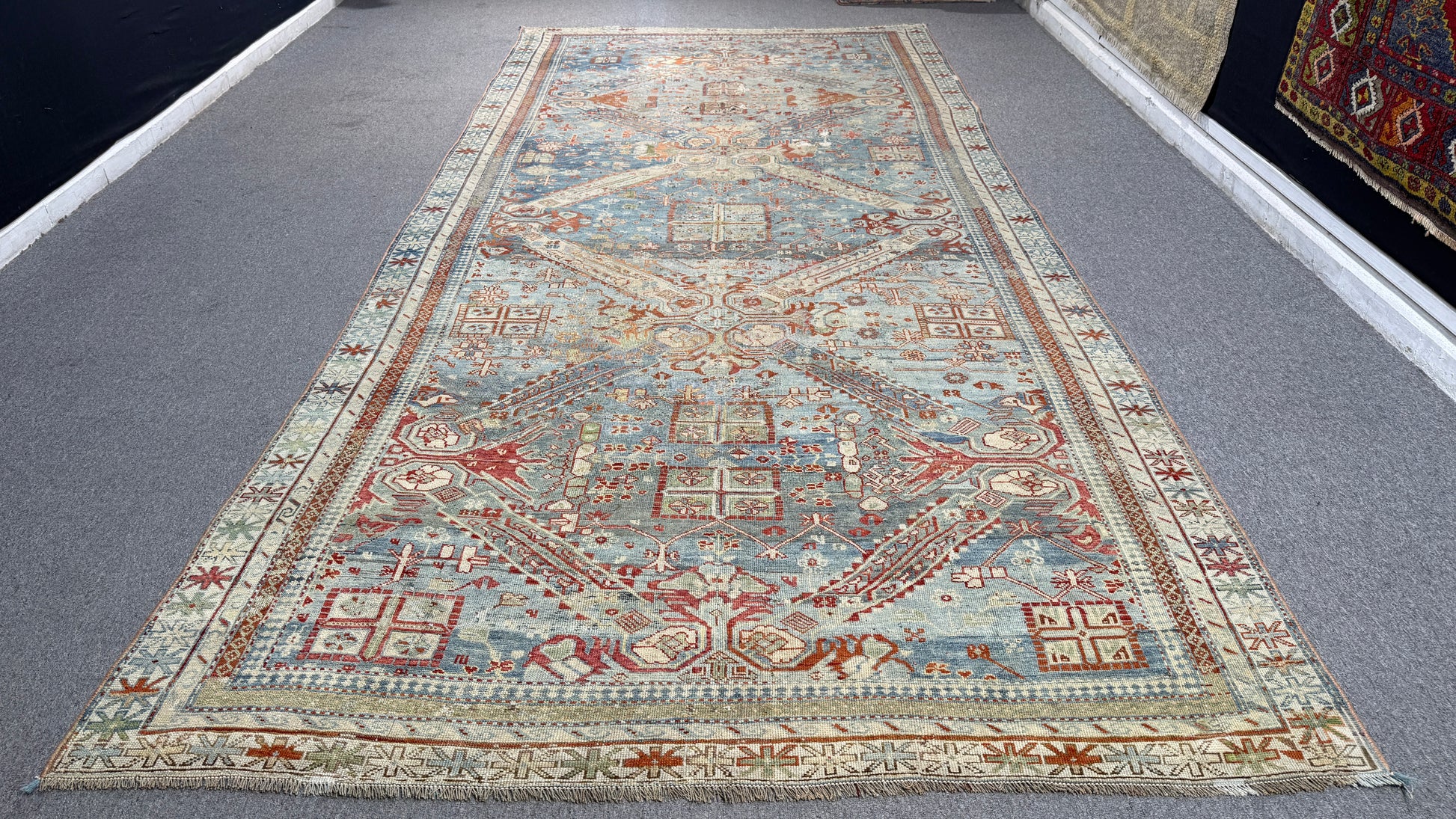 5'6"x12'4" feet  Vintage Turkish Anatolian Rug,Blue Color Rug,204