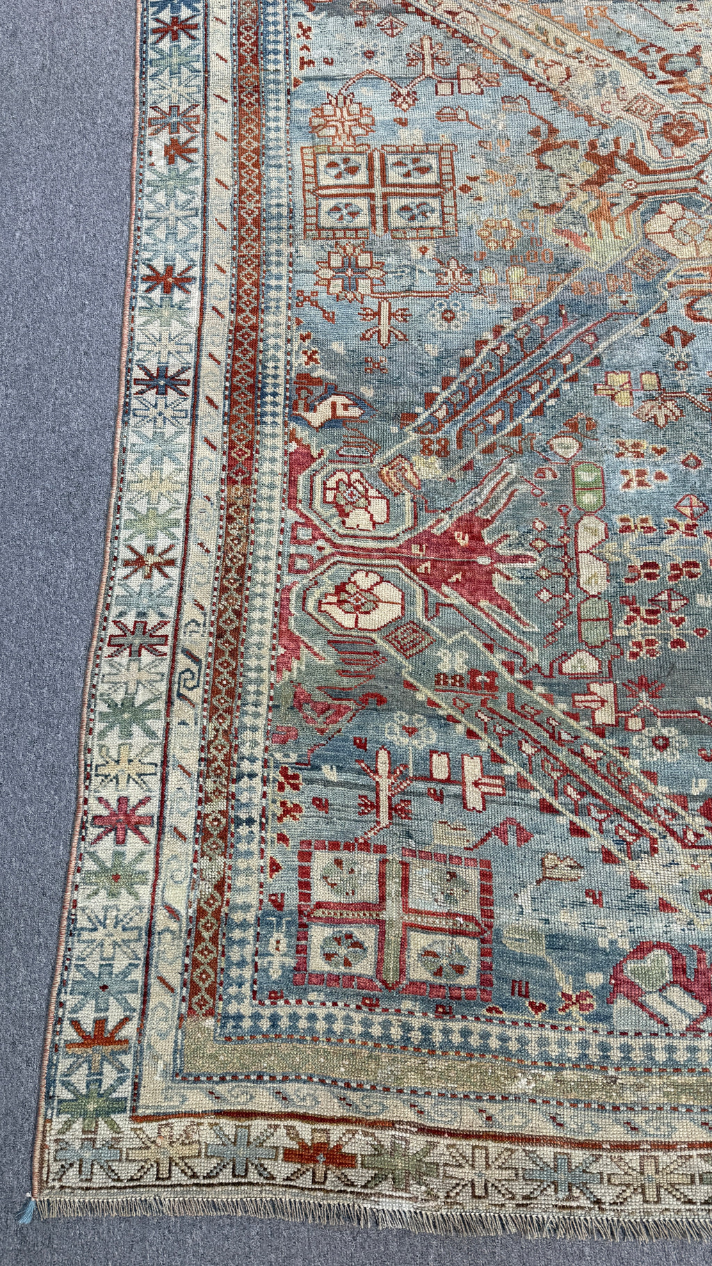 5'6"x12'4" feet  Vintage Turkish Anatolian Rug,Blue Color Rug,204
