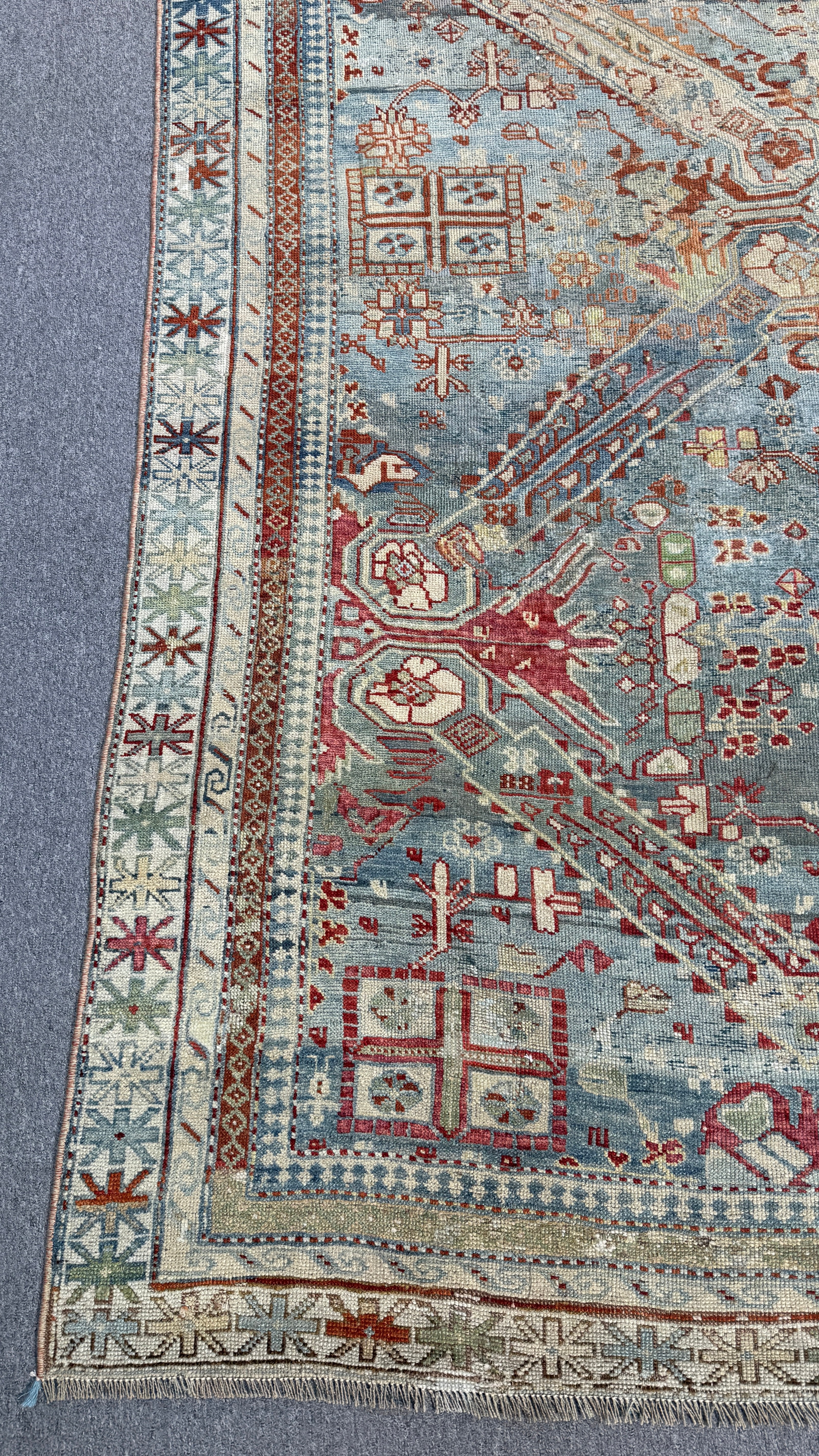 5'6"x12'4" feet  Vintage Turkish Anatolian Rug,Blue Color Rug,204