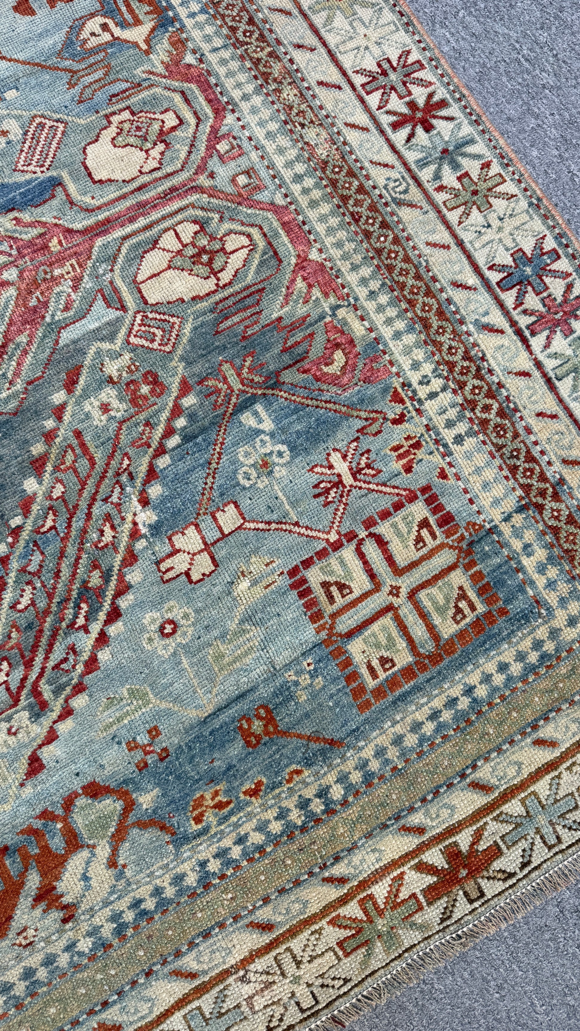 5'6"x12'4" feet  Vintage Turkish Anatolian Rug,Blue Color Rug,204