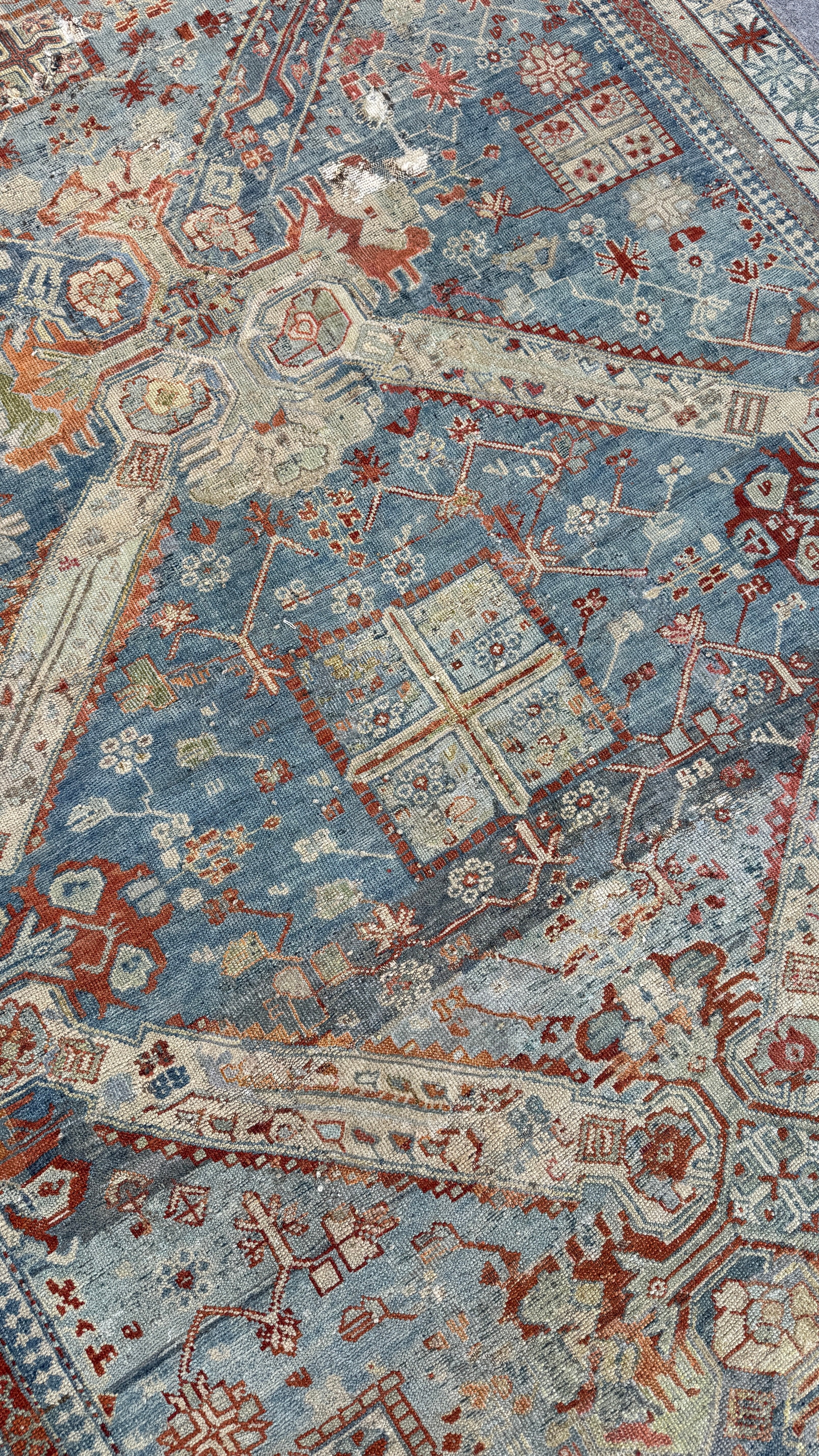5'6"x12'4" feet  Vintage Turkish Anatolian Rug,Blue Color Rug,204