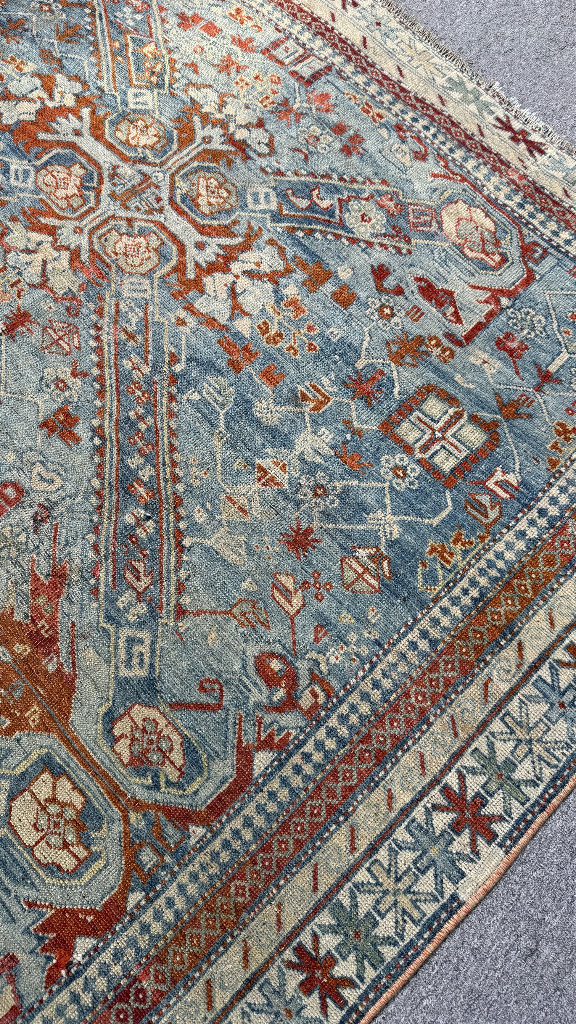 5'6"x12'4" feet  Vintage Turkish Anatolian Rug,Blue Color Rug,204