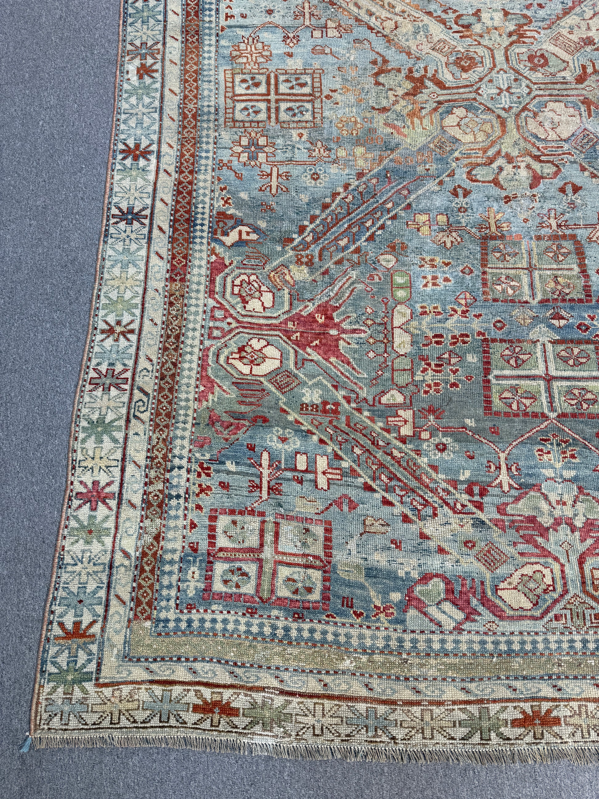 5'6"x12'4" feet  Vintage Turkish Anatolian Rug,Blue Color Rug,204