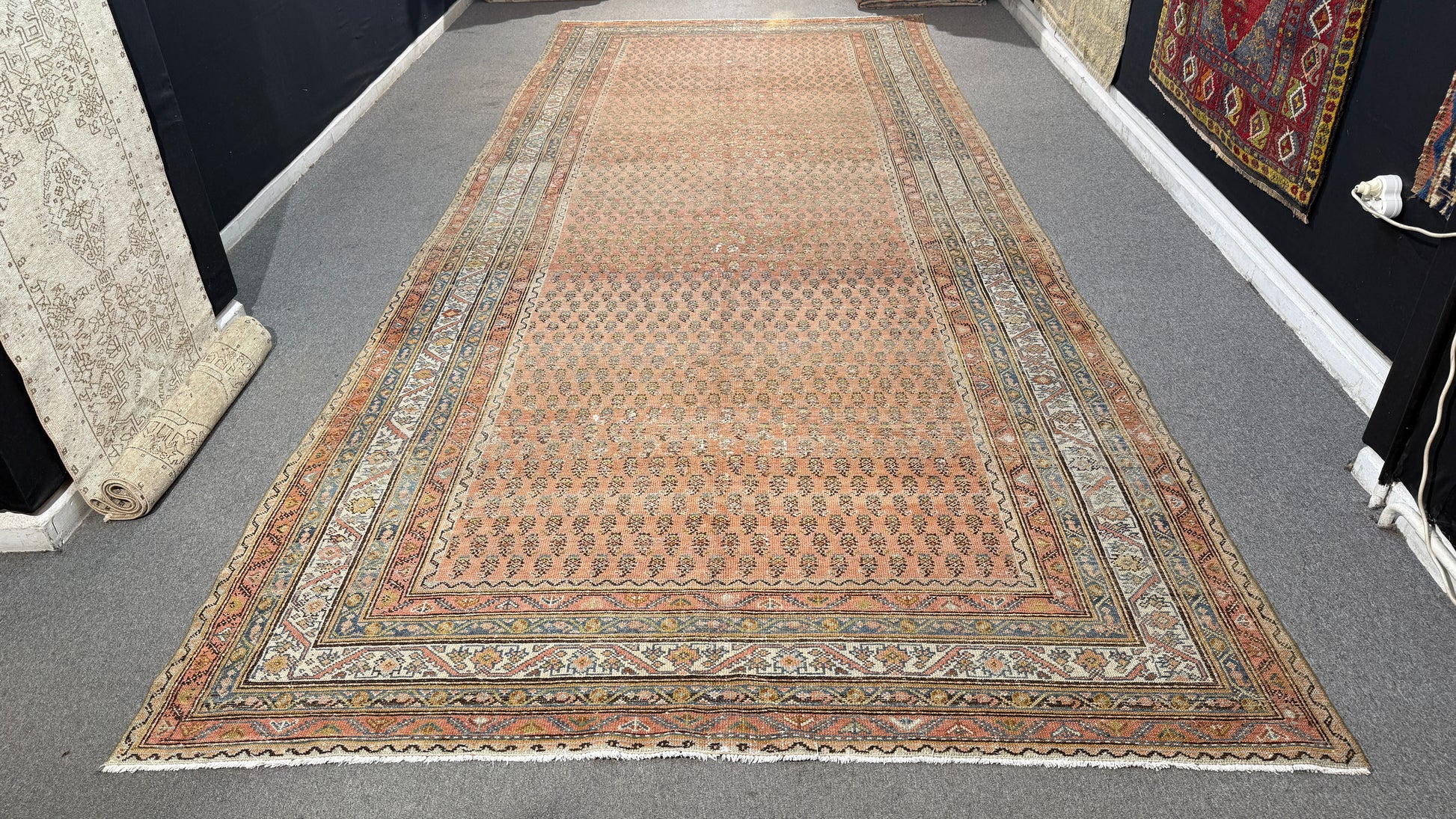 6'7"x16'2" feet  Vintage Turkish Anatolian Rug,Brick Color Rug,205