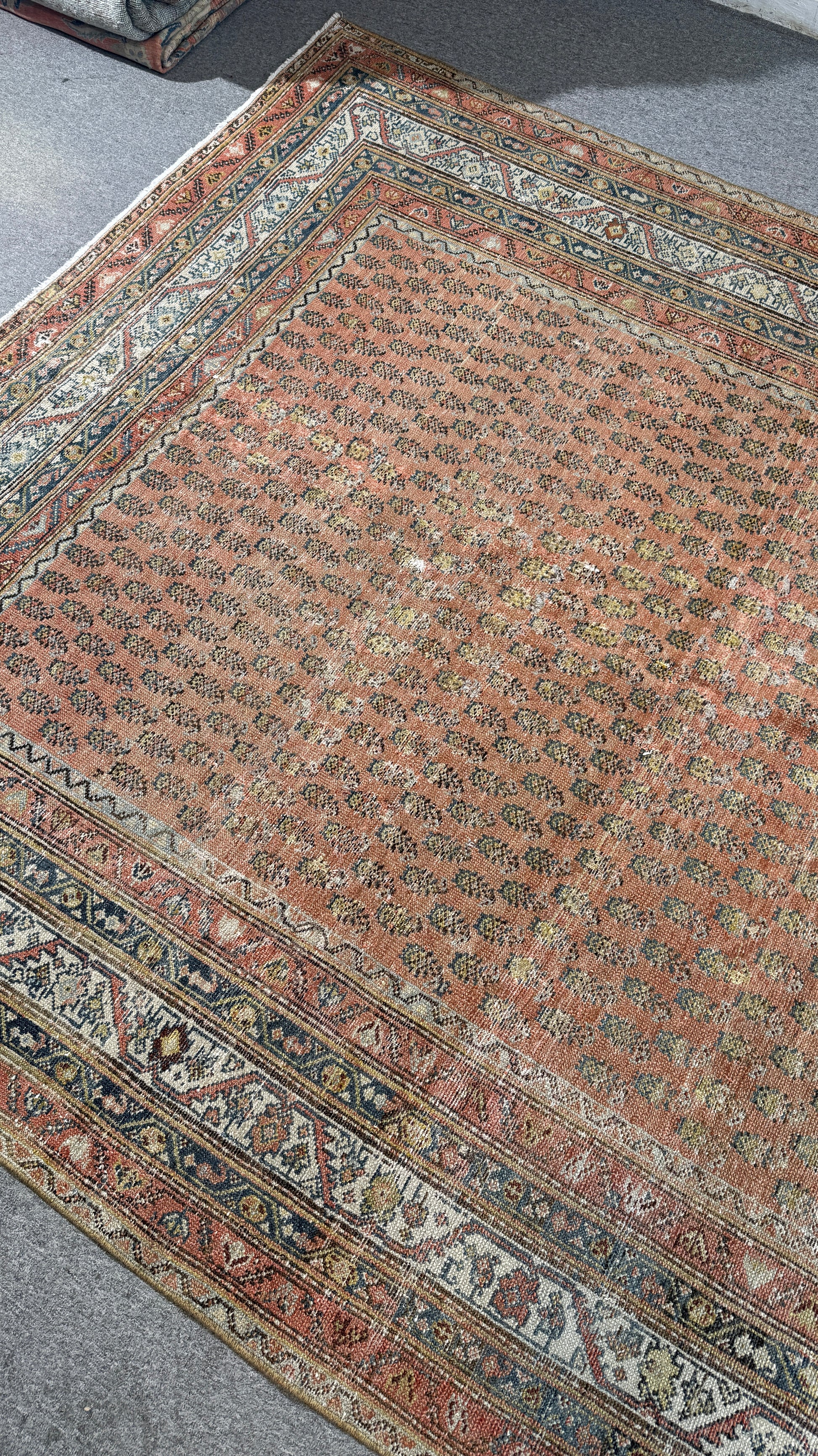6'7"x16'2" feet  Vintage Turkish Anatolian Rug,Brick Color Rug,205
