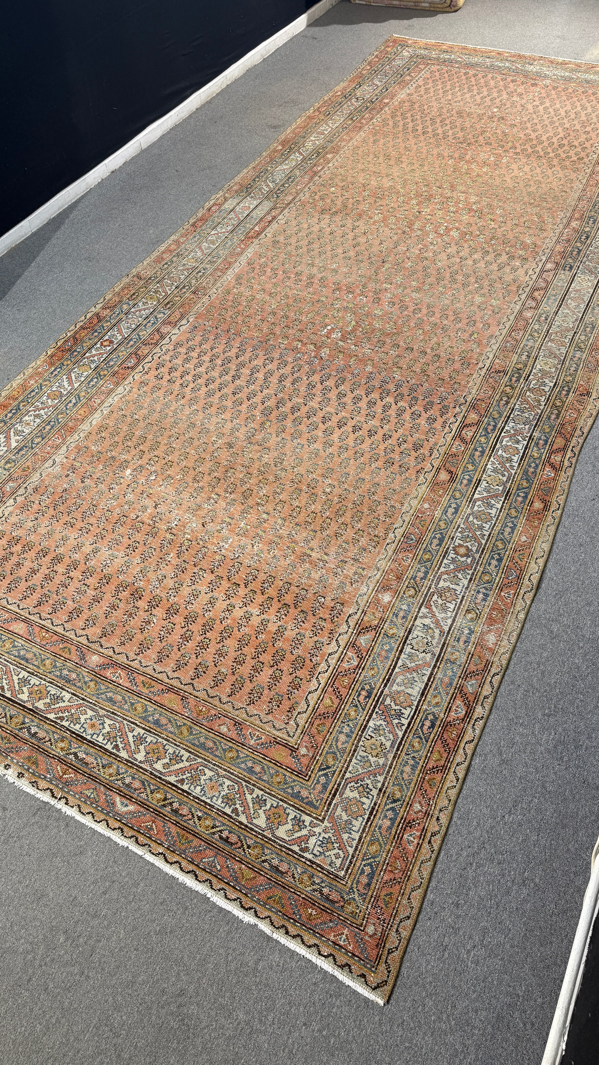 6'7"x16'2" feet  Vintage Turkish Anatolian Rug,Brick Color Rug,205