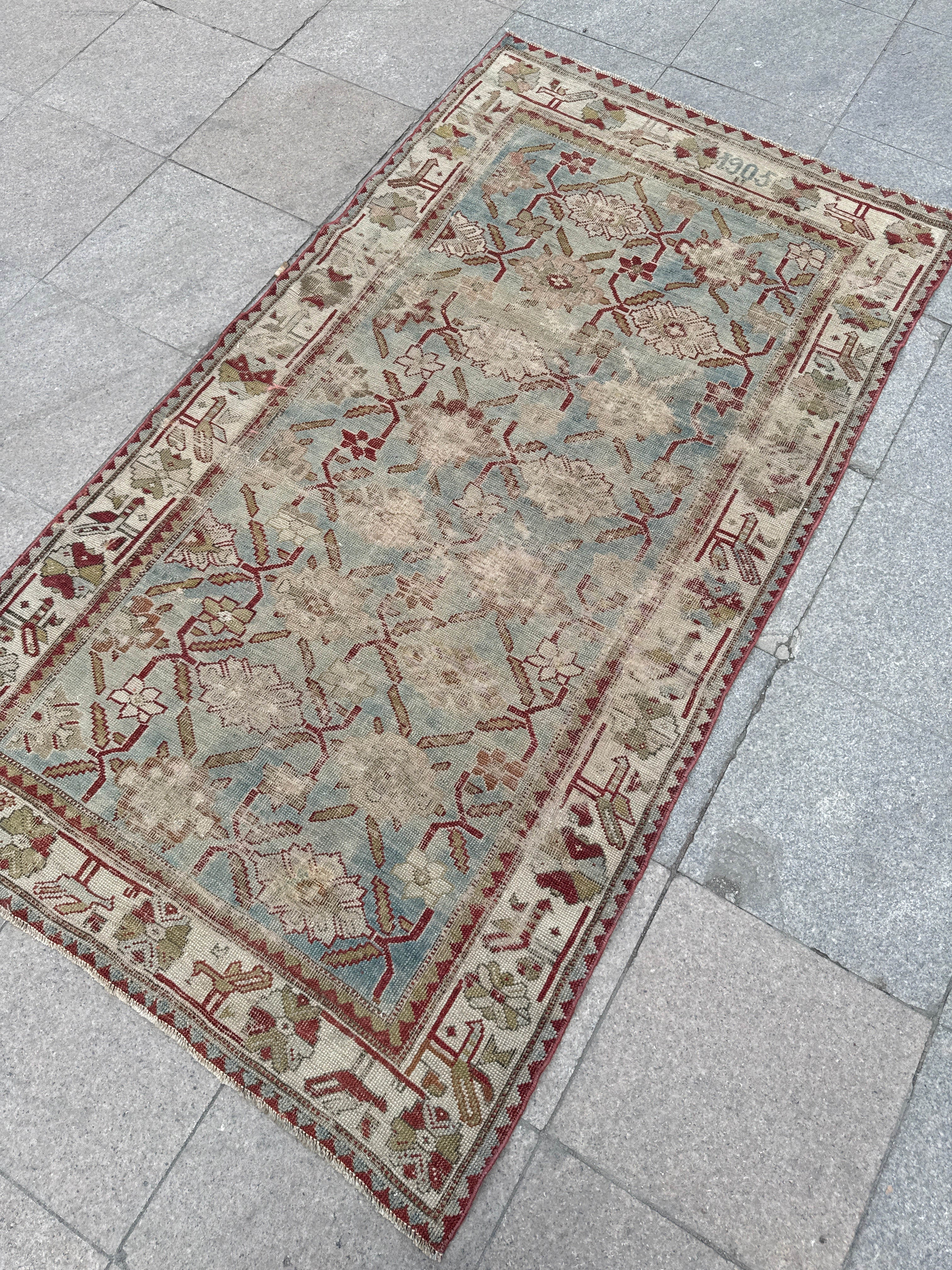 4'3"x7' feet  Vintage Turkish Anatolian Rug,Beige Color Rug,202 (Kopya)