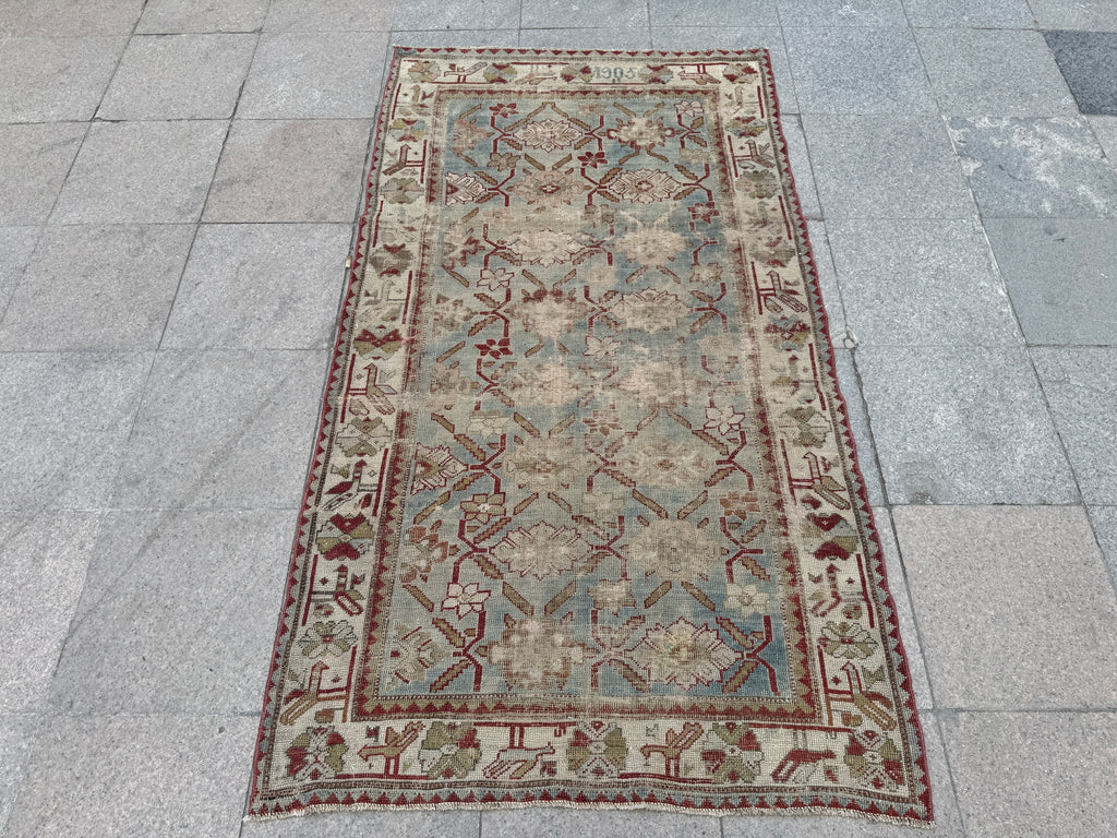 4'3"x7' feet  Vintage Turkish Anatolian Rug,Beige Color Rug,202 (Kopya)