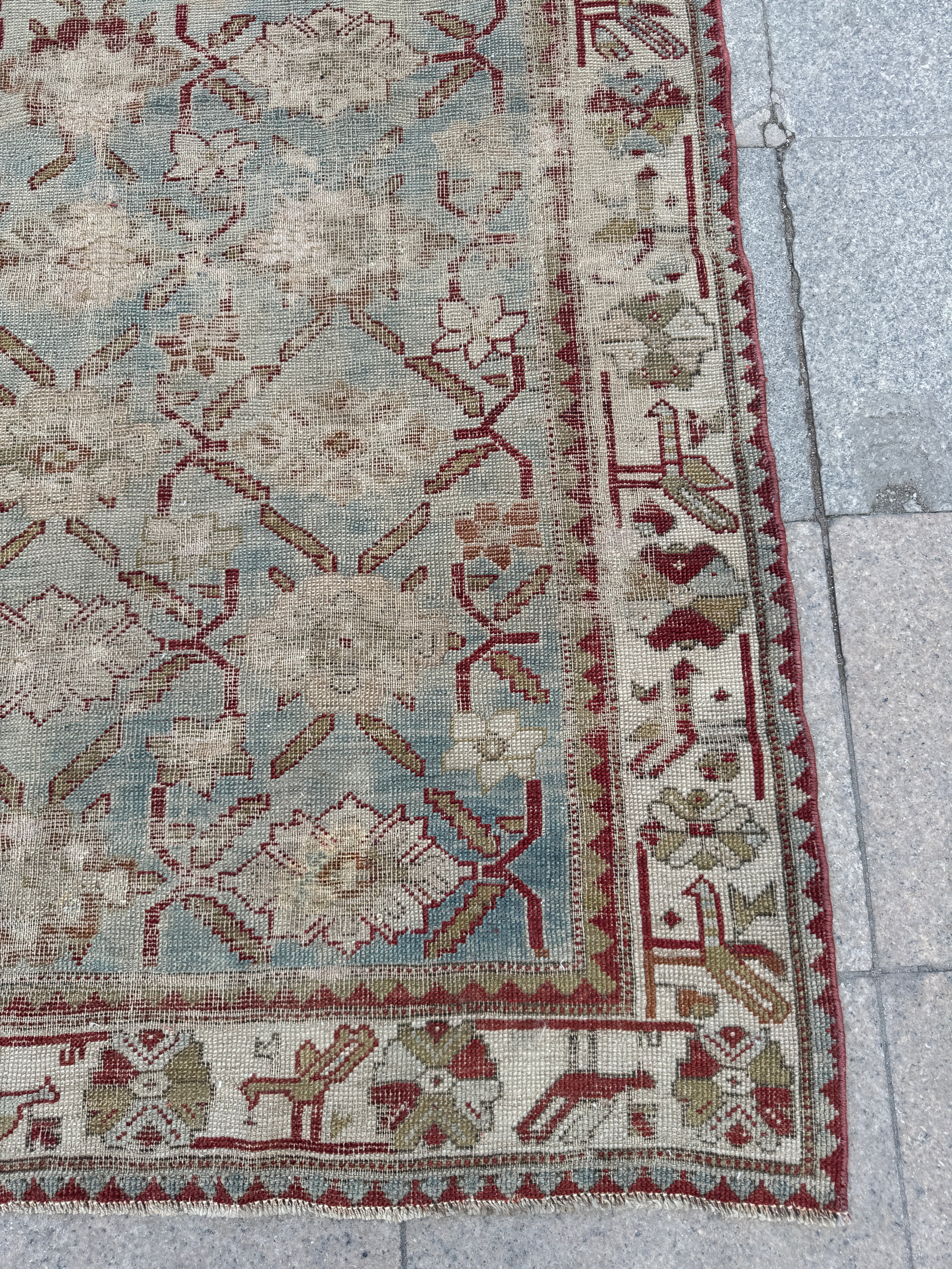 4'3"x7' feet  Vintage Turkish Anatolian Rug,Beige Color Rug,202 (Kopya)