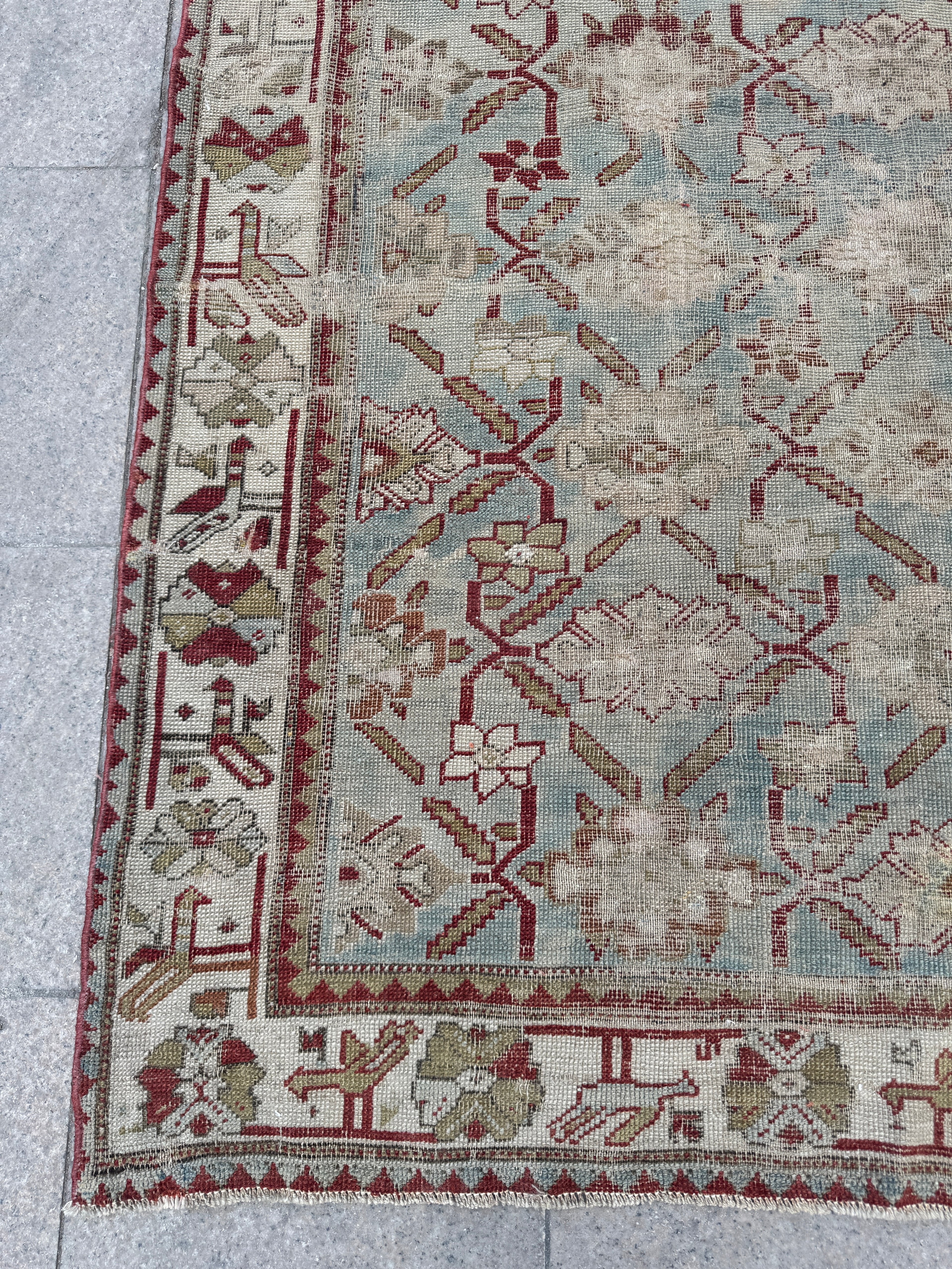 4'3"x7' feet  Vintage Turkish Anatolian Rug,Beige Color Rug,202 (Kopya)