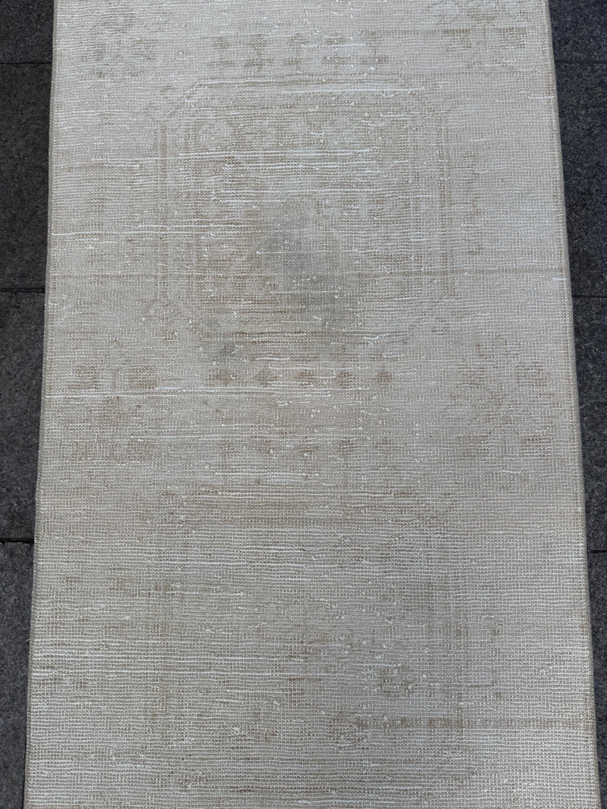 2'10"x12'7" feet Vintage Anatolian Wool Runner Rug,Floral Decoritive Beige Rug ,277