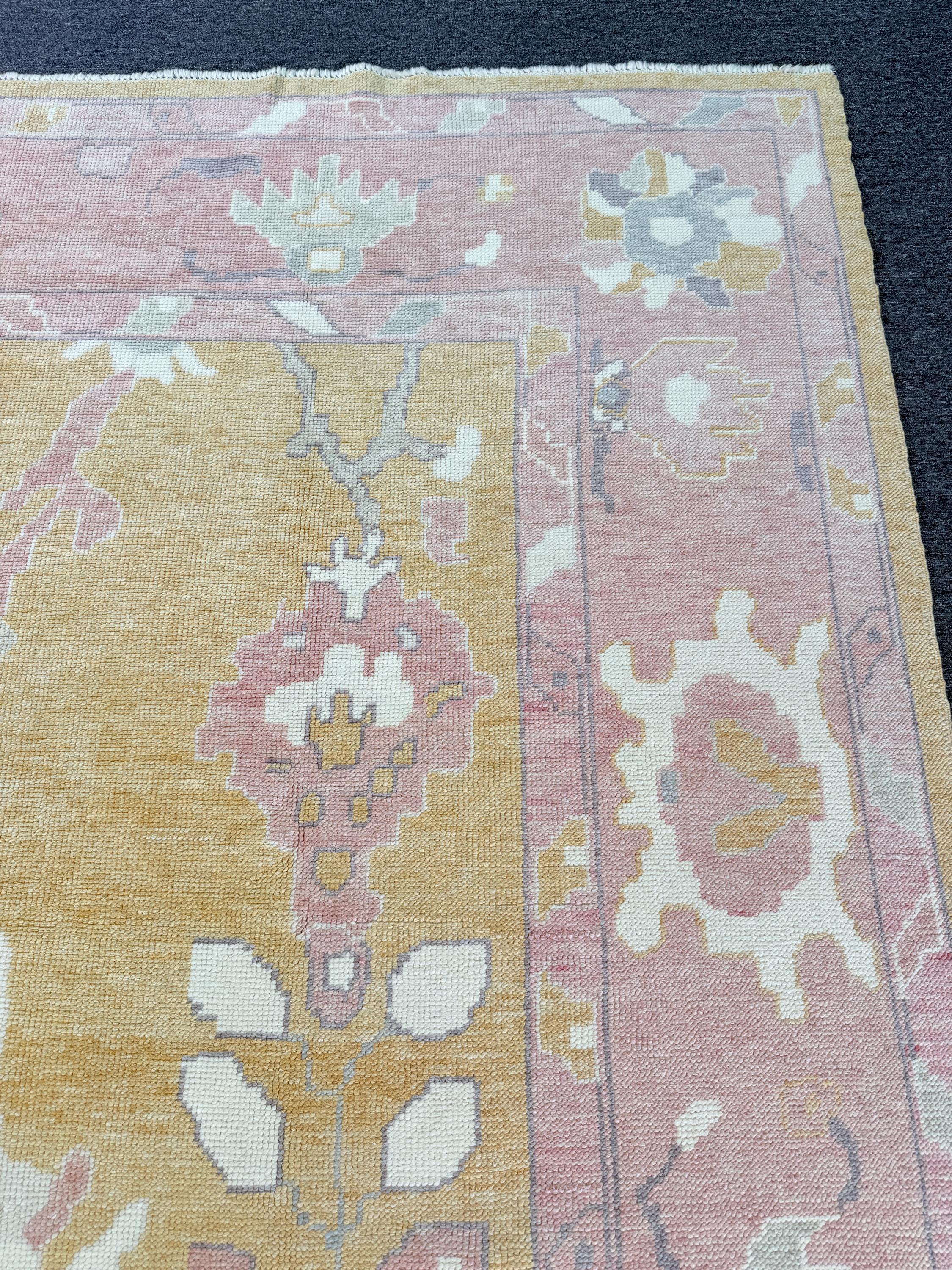 10'3"x13' feet Turkish Oushak Rug,Yellow Color Rug,066