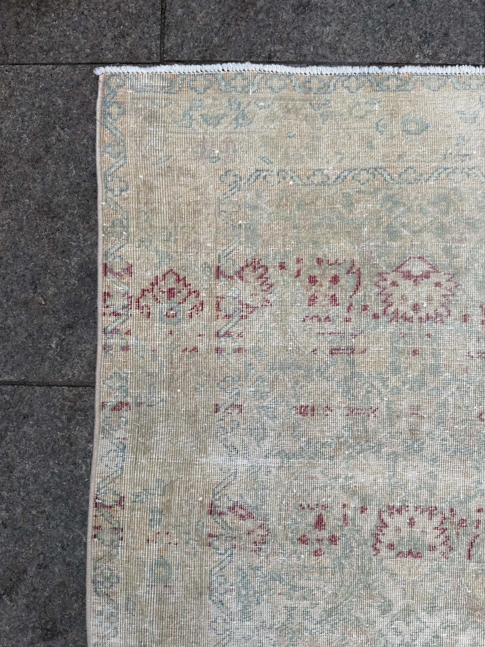 4'x5'8" feet Vintage Turkish Anatolian Rug,Beige Color Rug,78