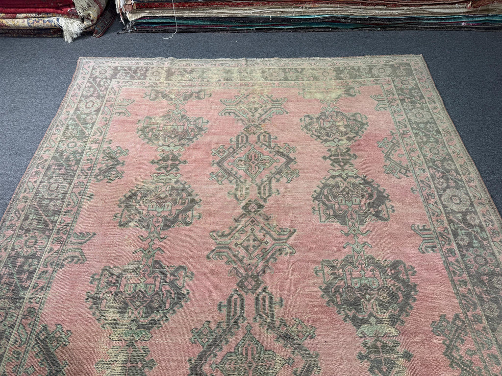 9x11'2 feet Vintage Turkish Anatolian Rug,Pink Color Rug,119