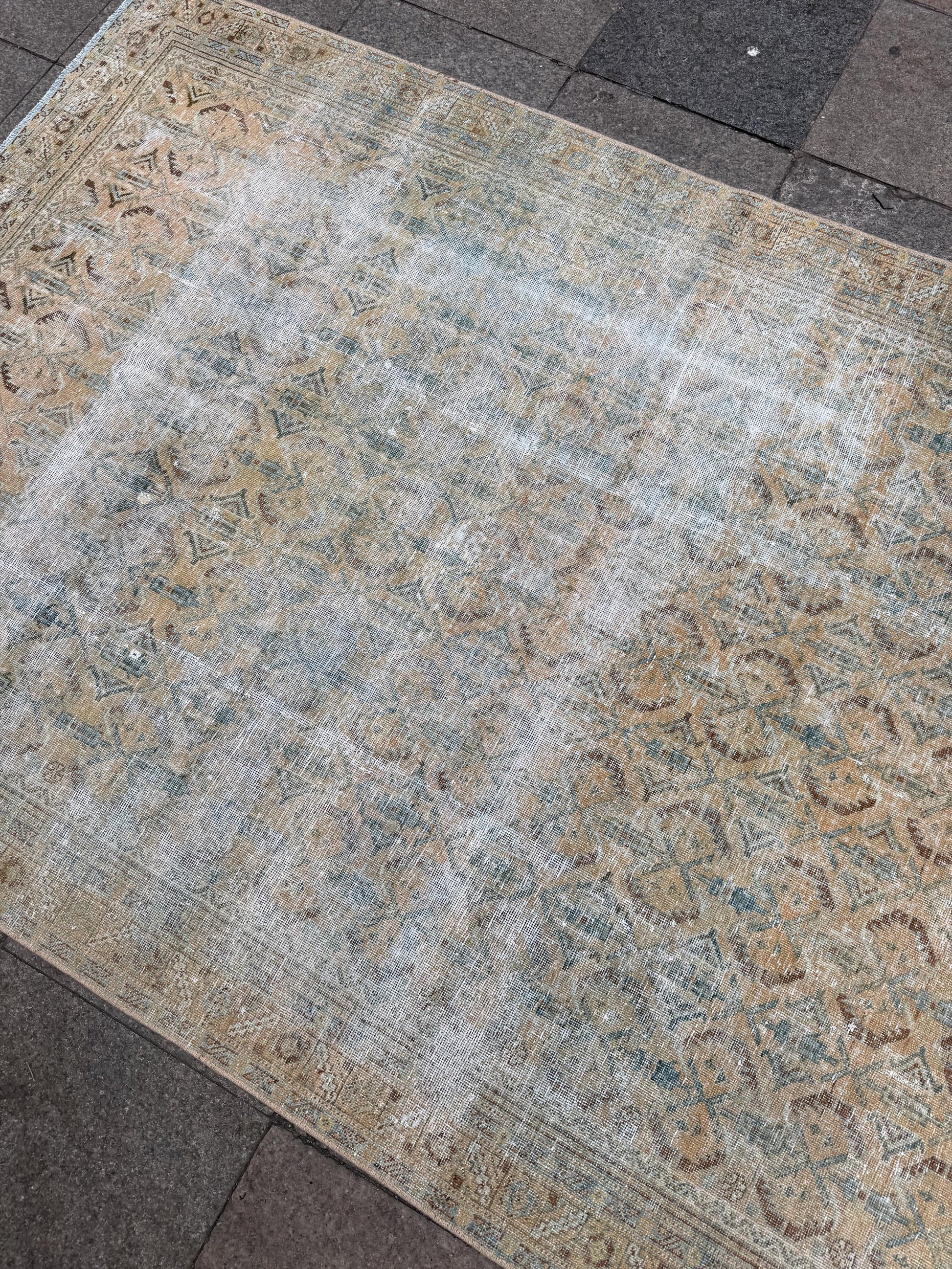 4'10"x6'10" feet  Vintage Turkish Anatolian Rug,Beige Color Rug,75