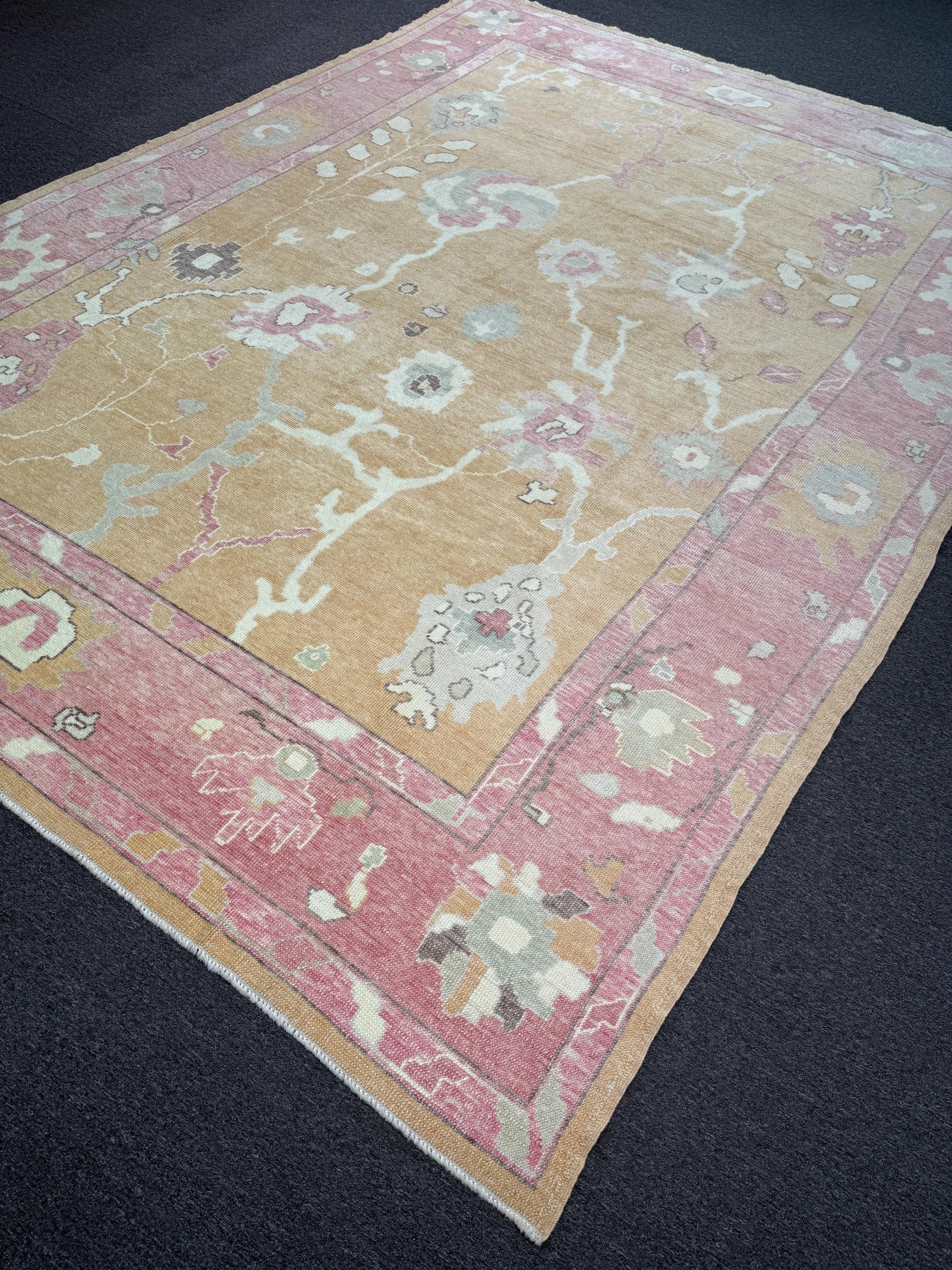 10'x13'6 feet Turkish Oushak Rug,Yellow Color Rug,076